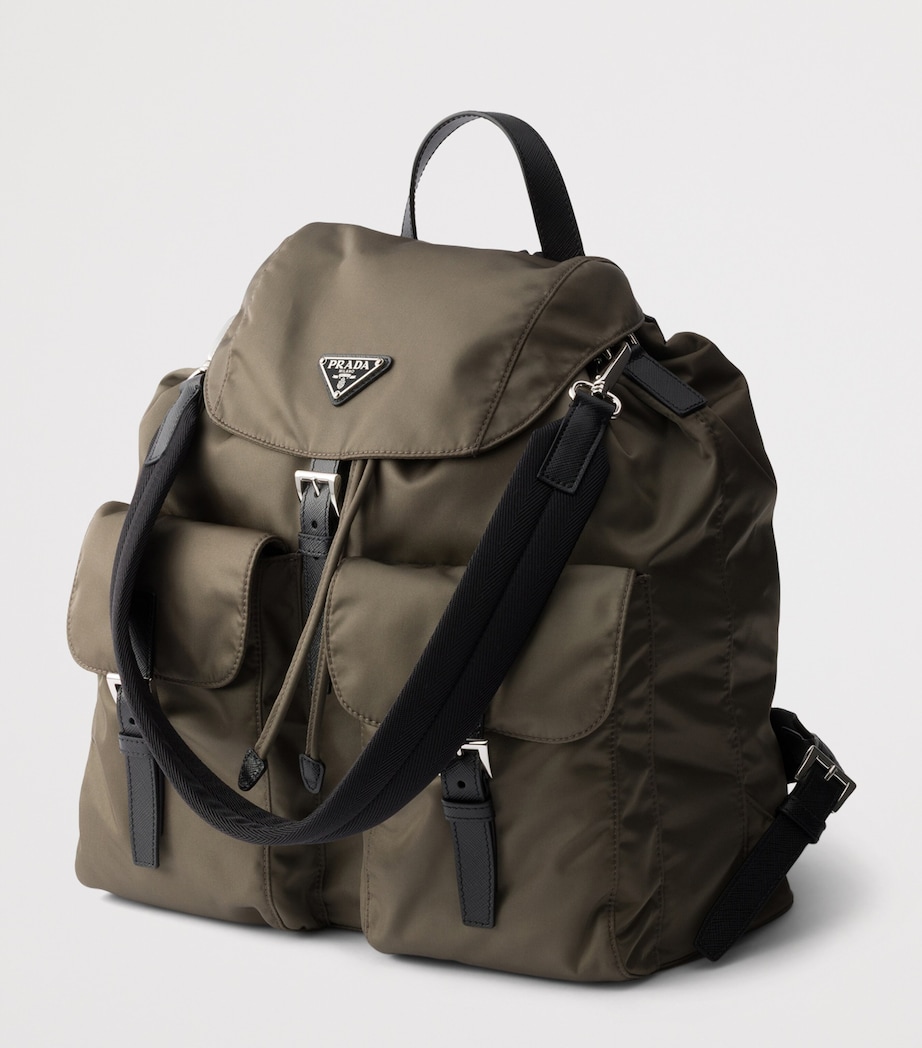 Prada Re-Nylon and Leather Explore Backpack Grey Image 3