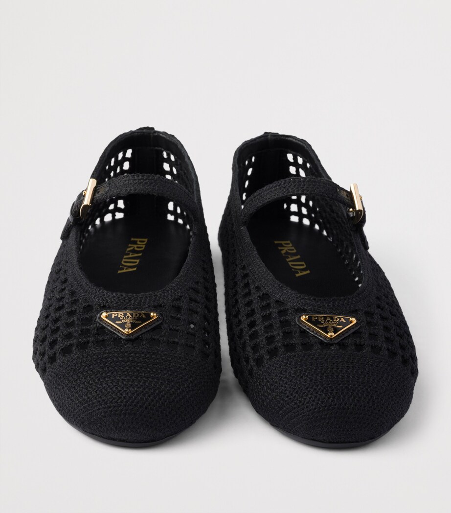 Prada Crochet Ballet Flats Black Image 5