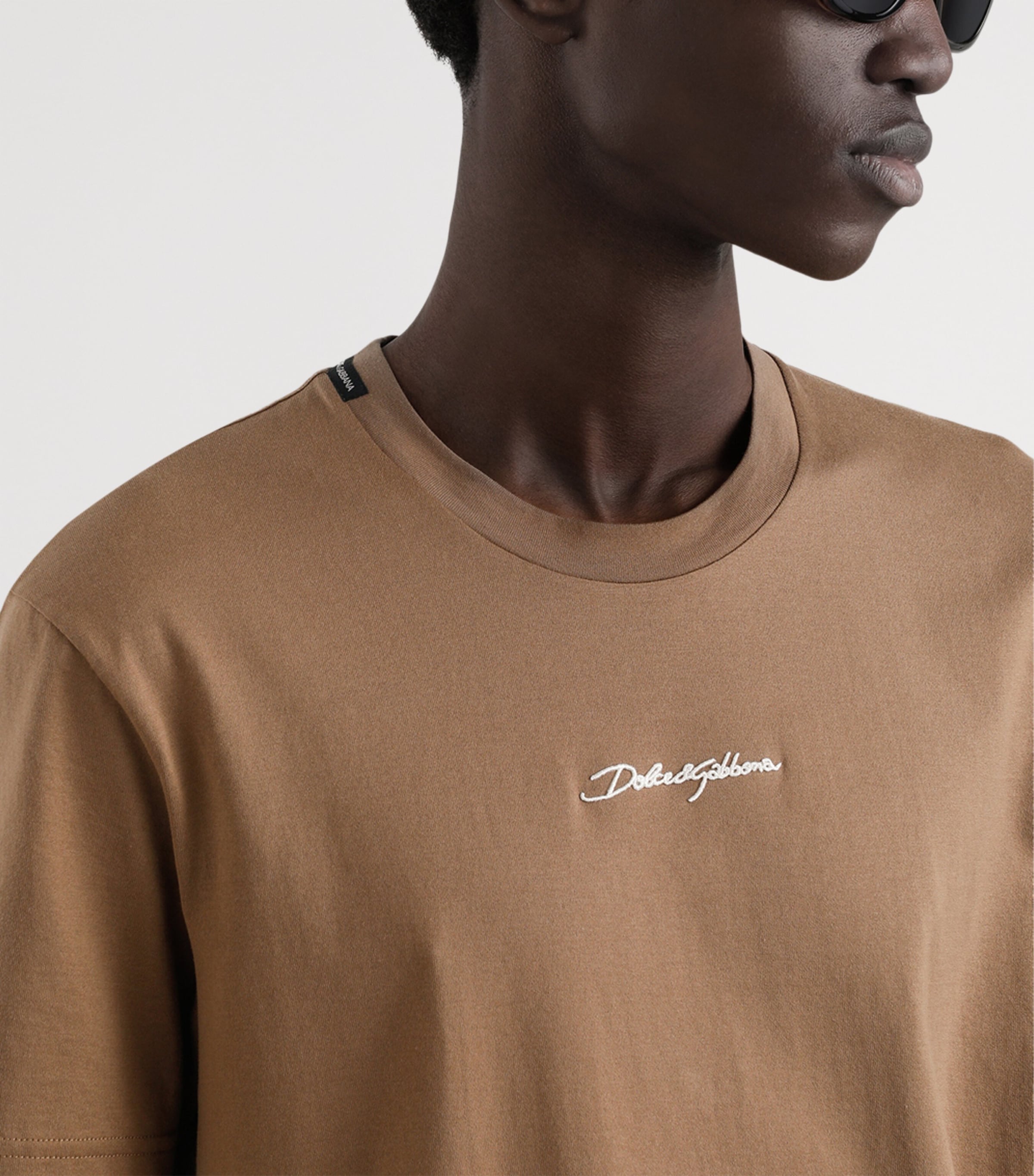 Cotton Palermo Logo T-Shirt M0672-BROWN 1 Image 5