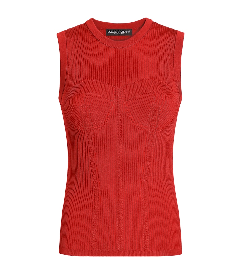 Dolce&Gabbana Womens Corset-Stitch Top Nail Red Image 1
