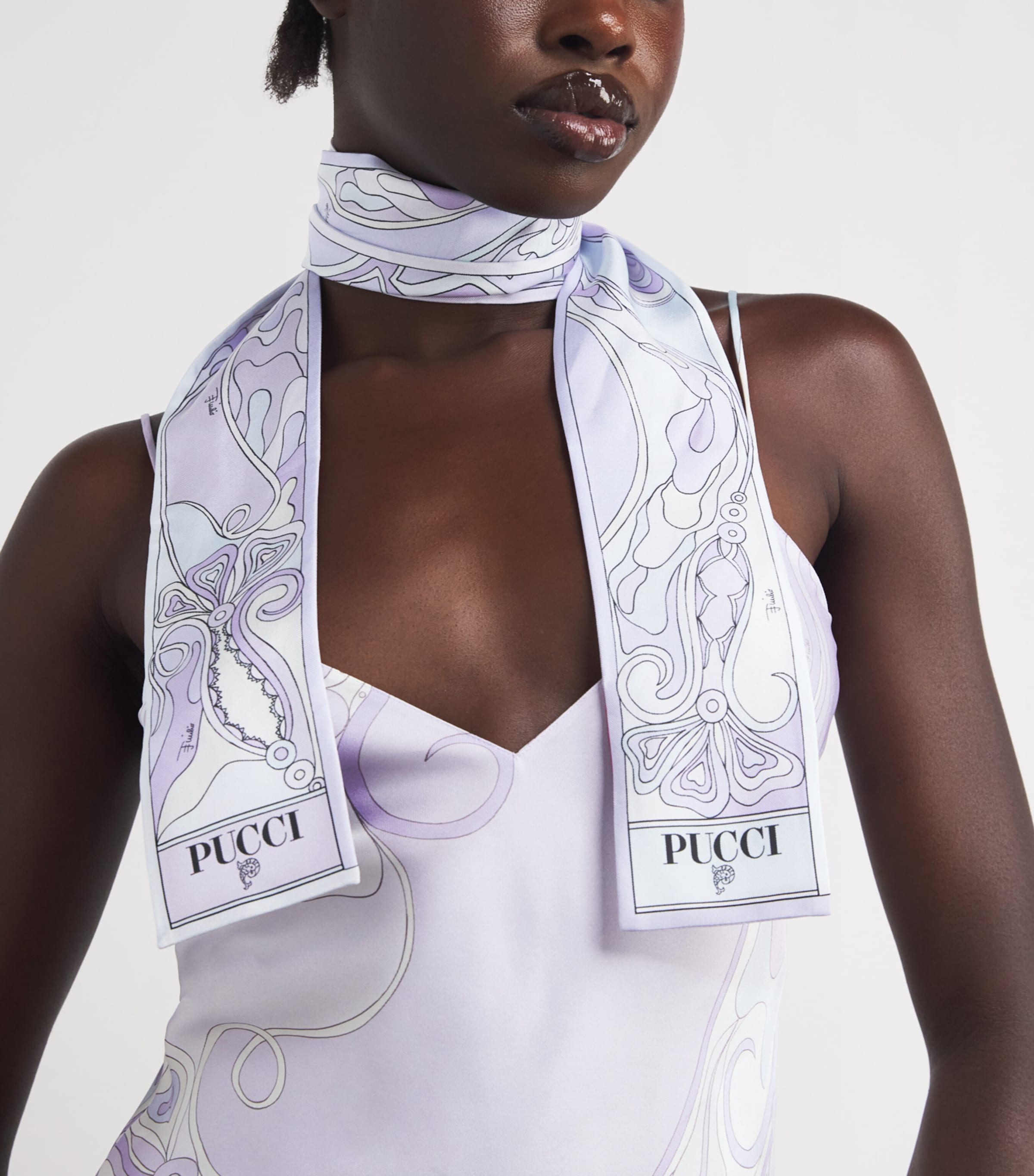 Silk Printed Scarf 2/LAVANDER Image 3