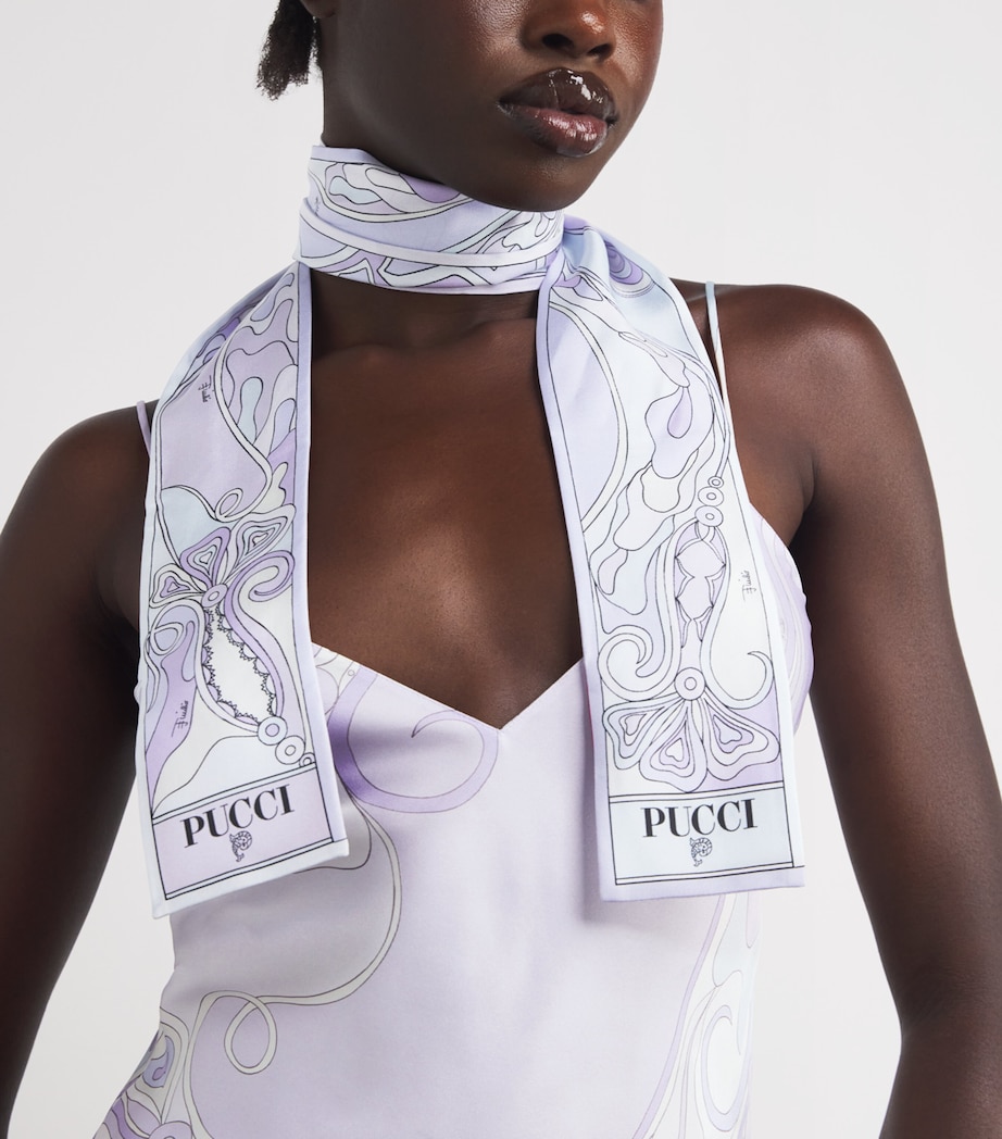 Silk Printed Scarf 2/LAVANDER Image 3