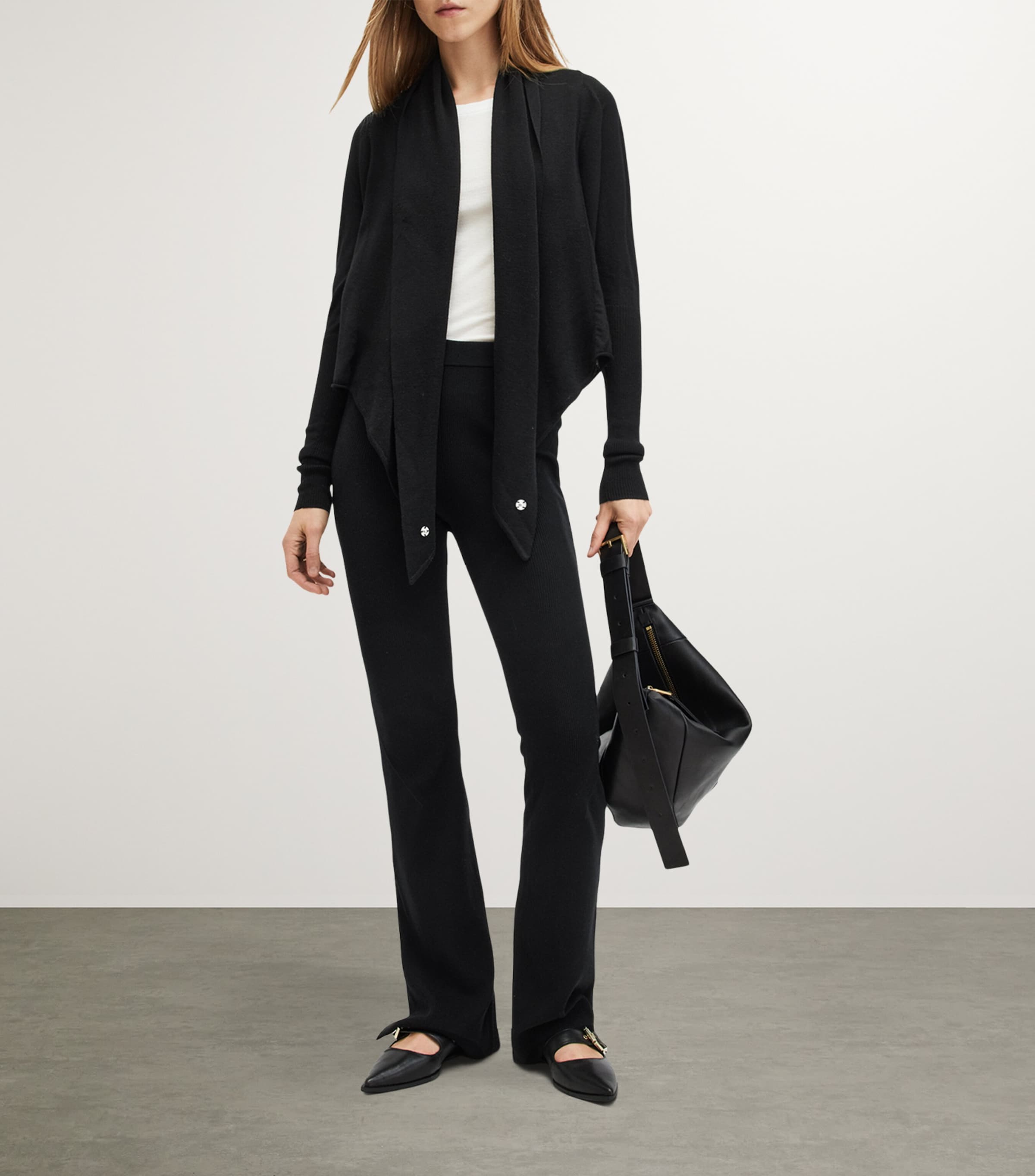 AllSaints Womens Wasson Cardigan Black Image 3