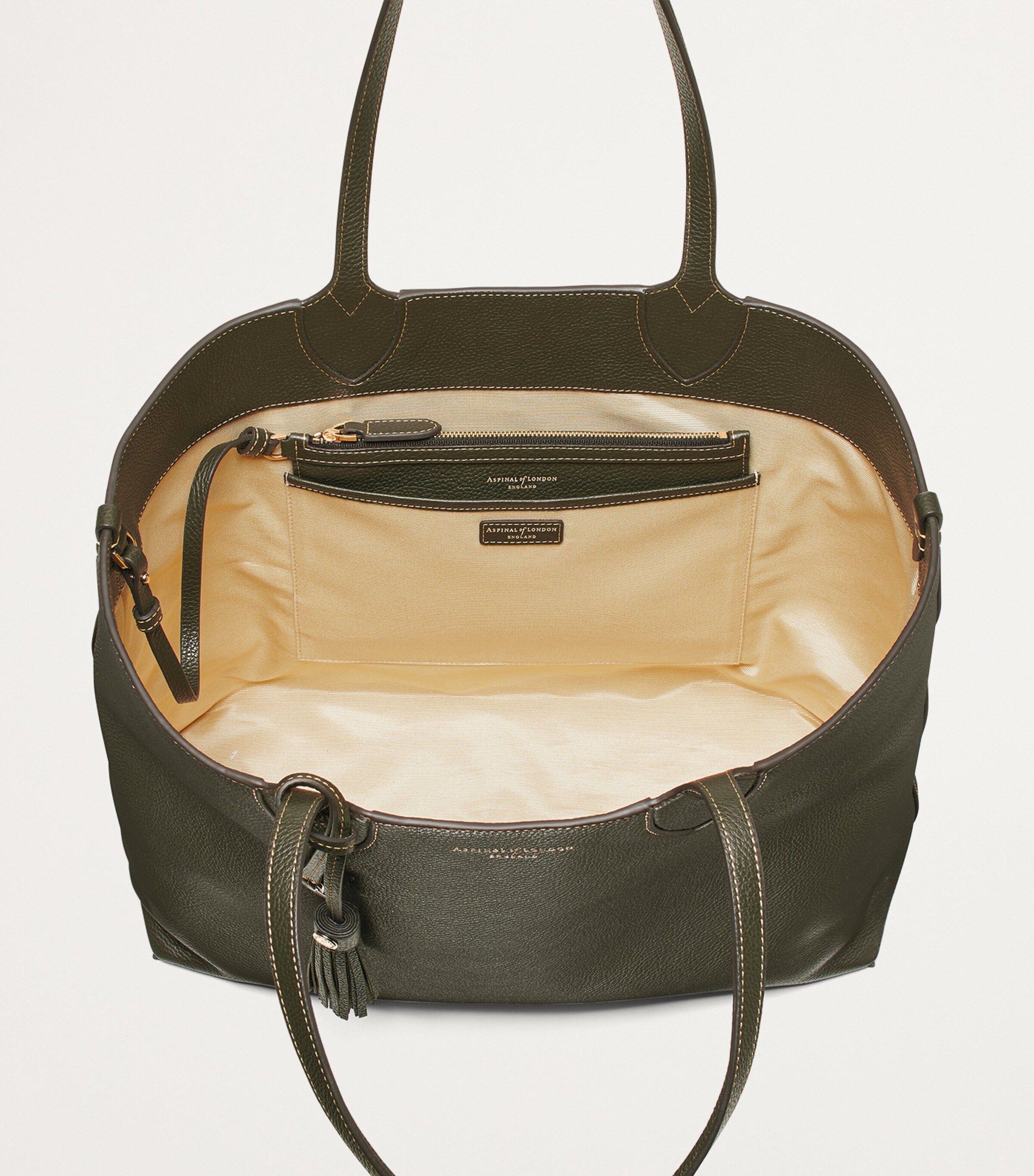 Leather Hudson Tote Bag GREEN Image 3