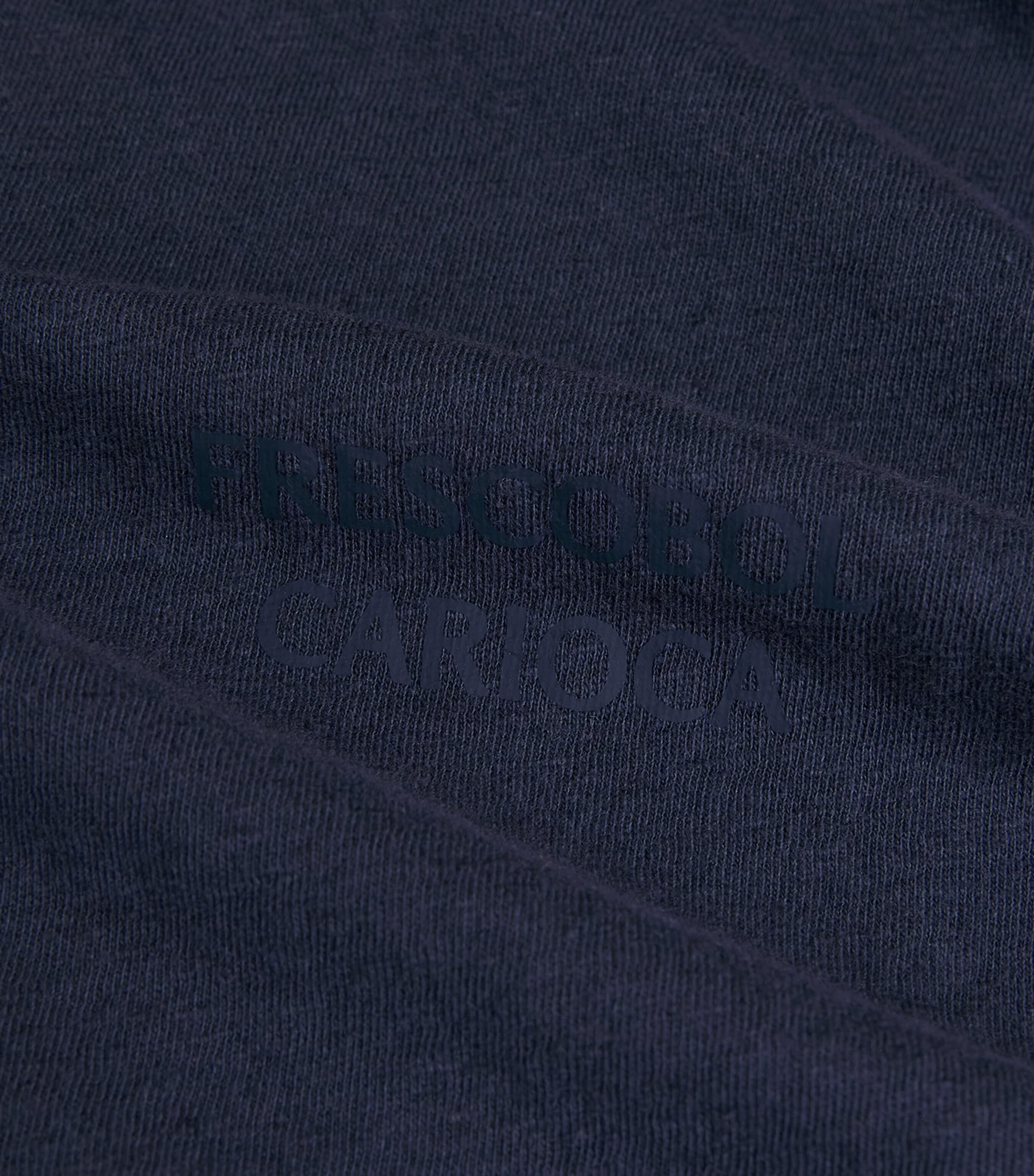 Frescobol Carioca Mens Cotton-Linen Dinis T-Shirt Midnight Blue Image 6