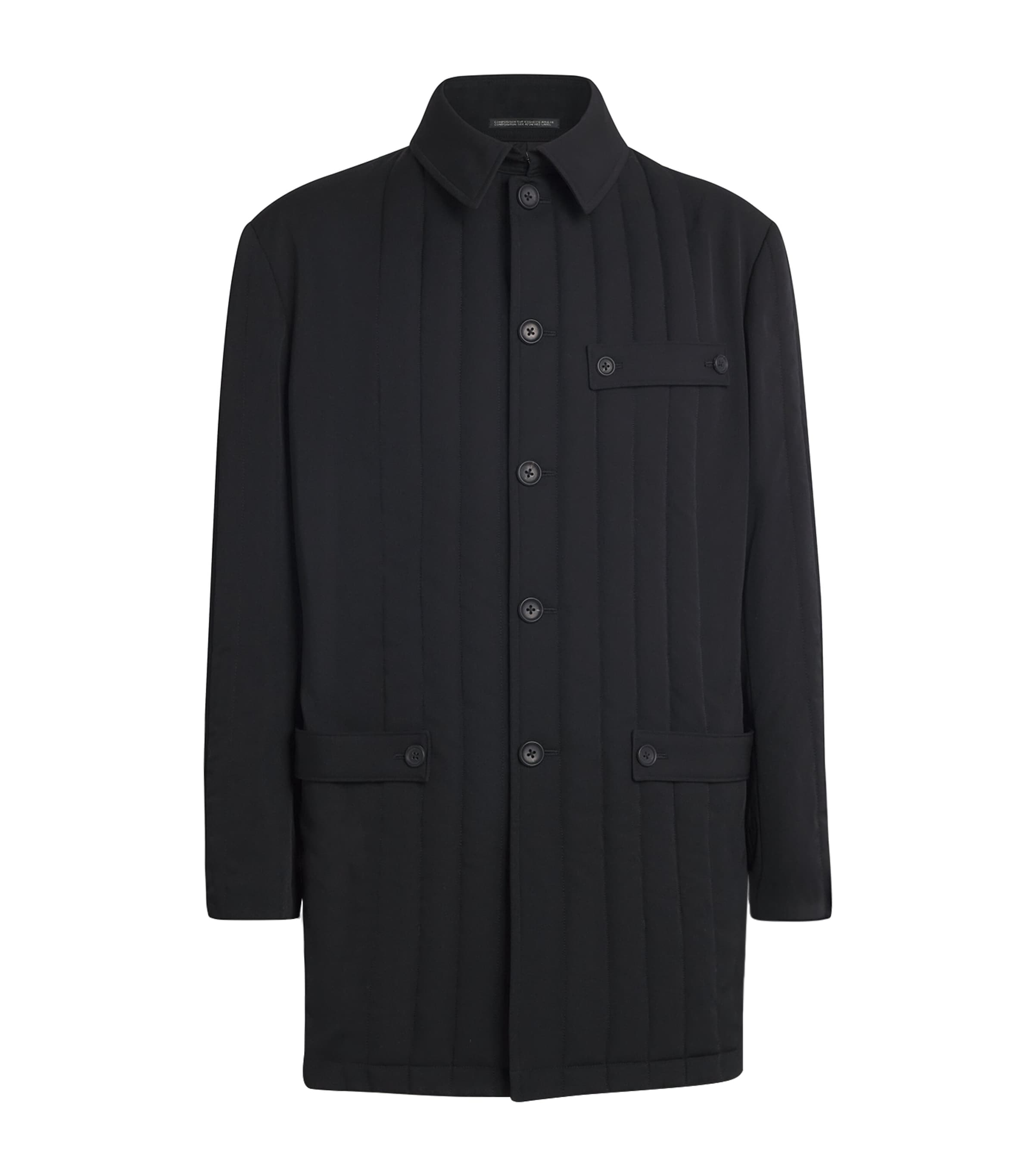 Yohji Yamamoto Tuxedo Tab Padded Jacket In Black