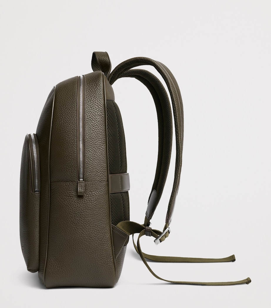 Carl Friedrik Leather Ayrton Backpack Olive Image 3