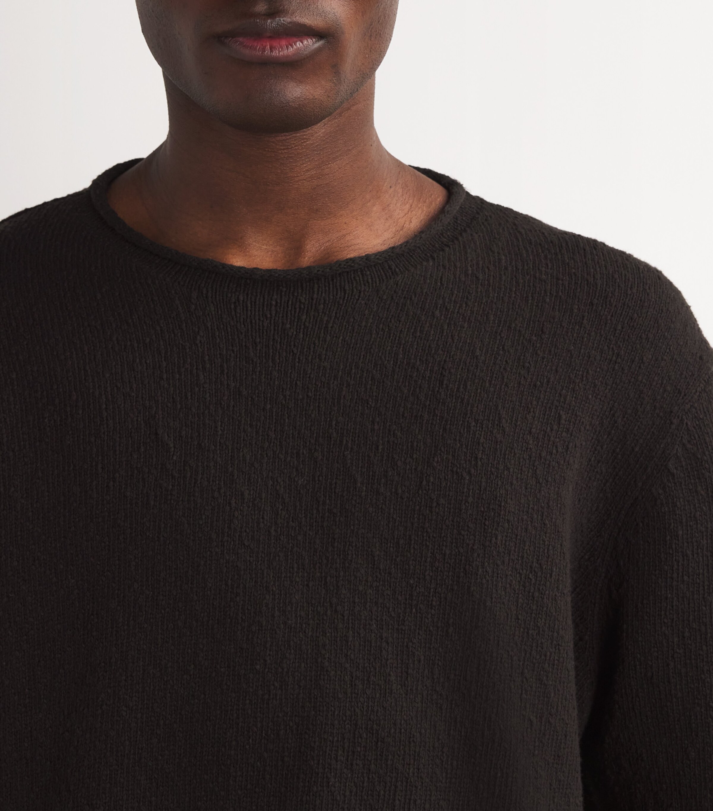 PAIGE Mens Cotton Ferguson Sweater Burnt Cocoa Image 6