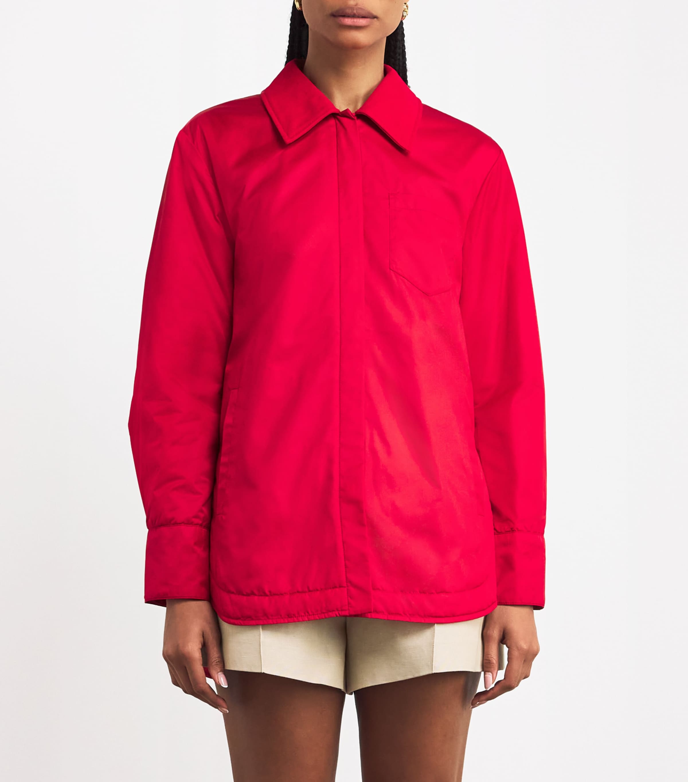 MAX&Co. Womens Padded Shirt Jacket Red Image 3