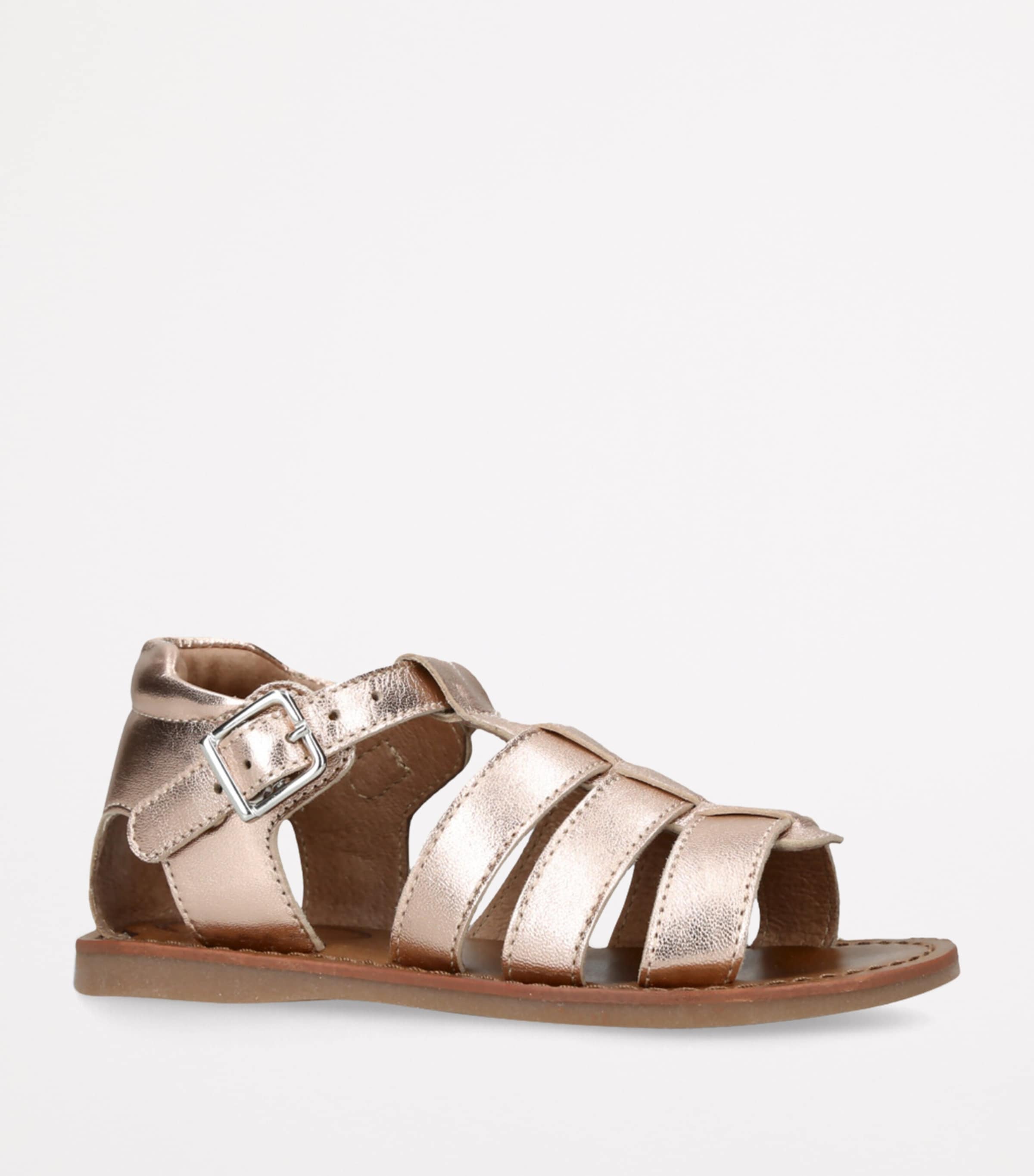papouelli Leather Tassie Sandals Bronze Image 3