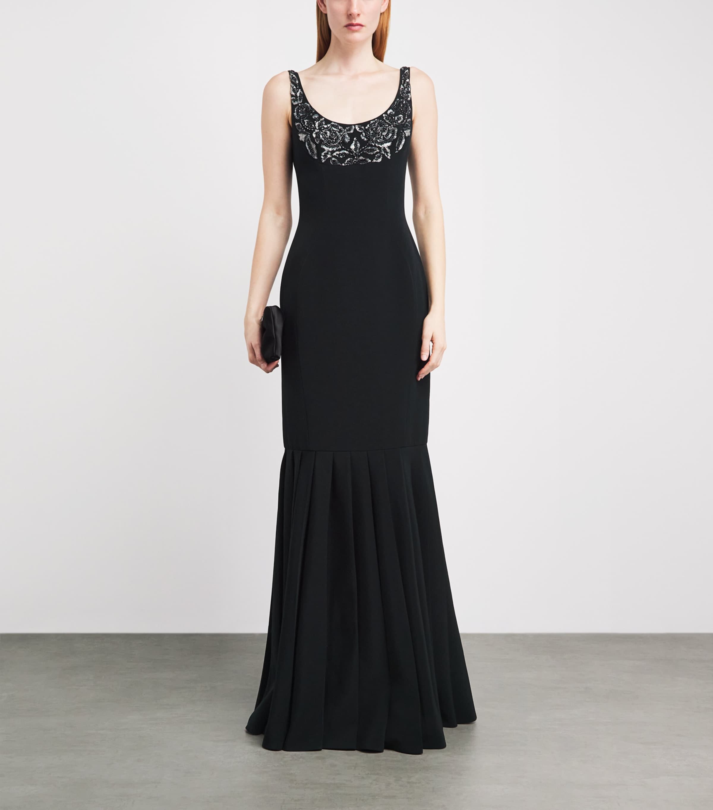 GEORGES HOBEIKA Womens Embellished Scoop-Neck Gown Black Image 2