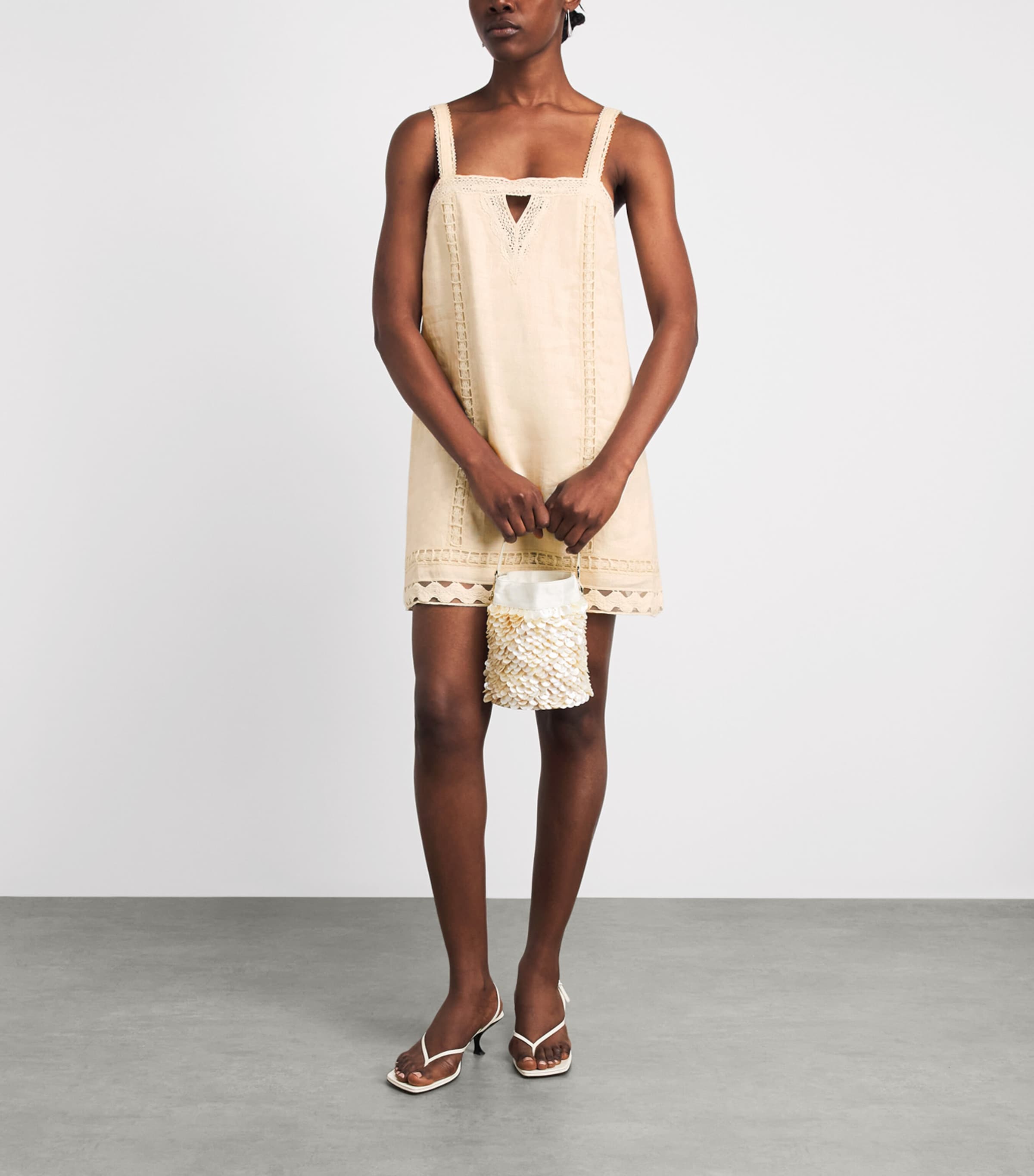 Simkhai Womens Linen-Hemp Jasmine Mini Dress Sand Image 2