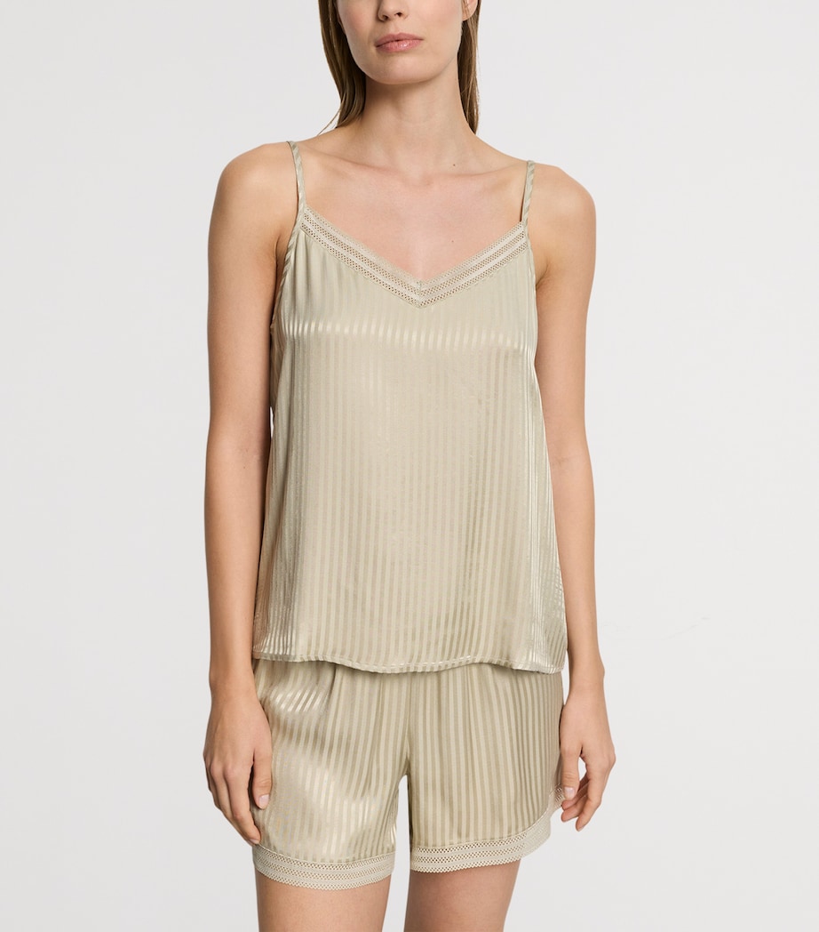 Stripe Cami Pyjama Top OLIVE STEM Image 2