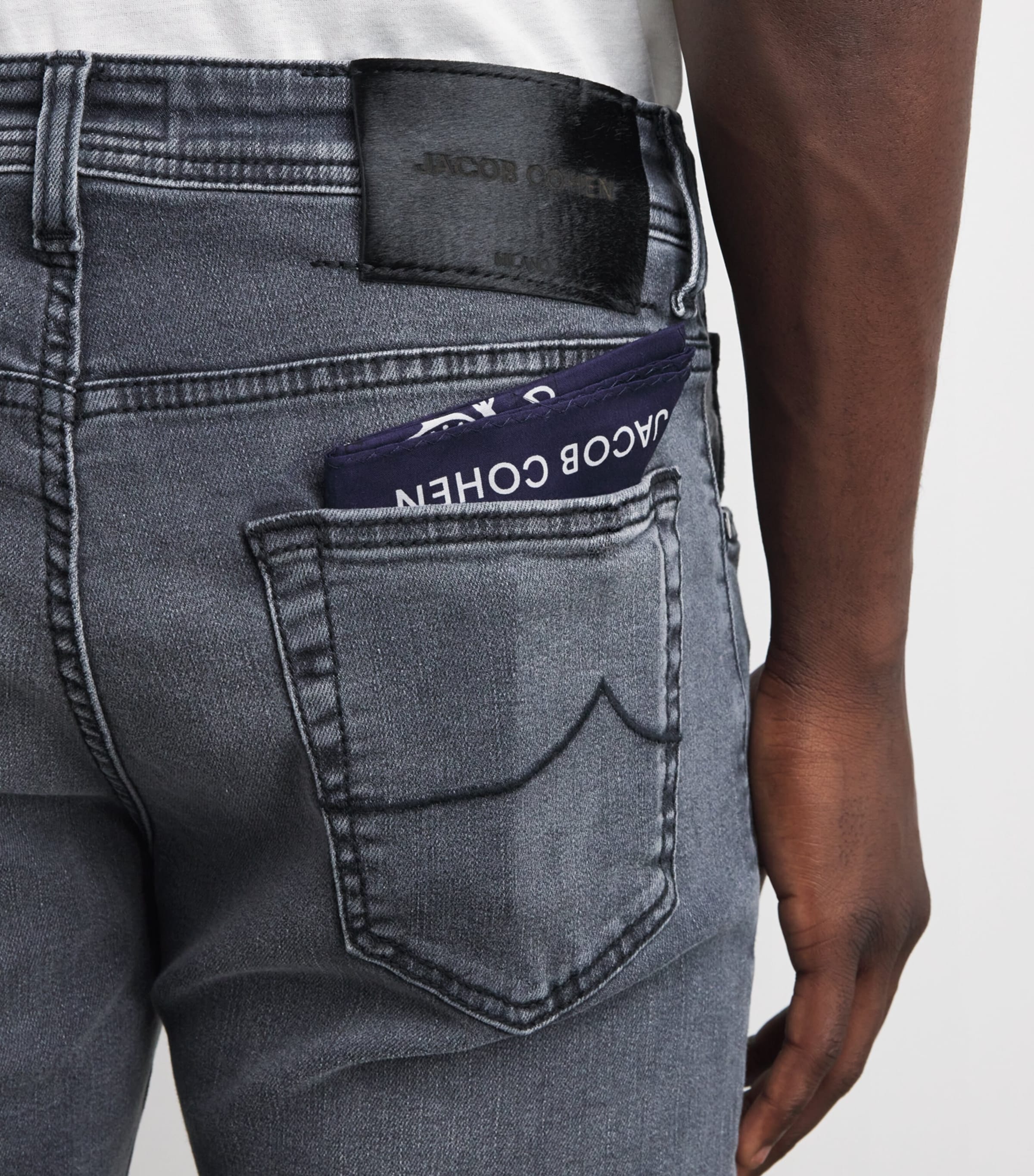Jacob Cohën Mens Pony Hair-Patch Nick Slim Jeans Image 3