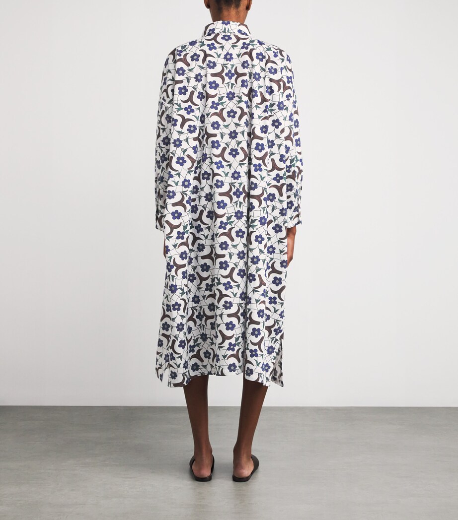 Cotton A-Line Shirt Dress BLUEBRWN Image 3