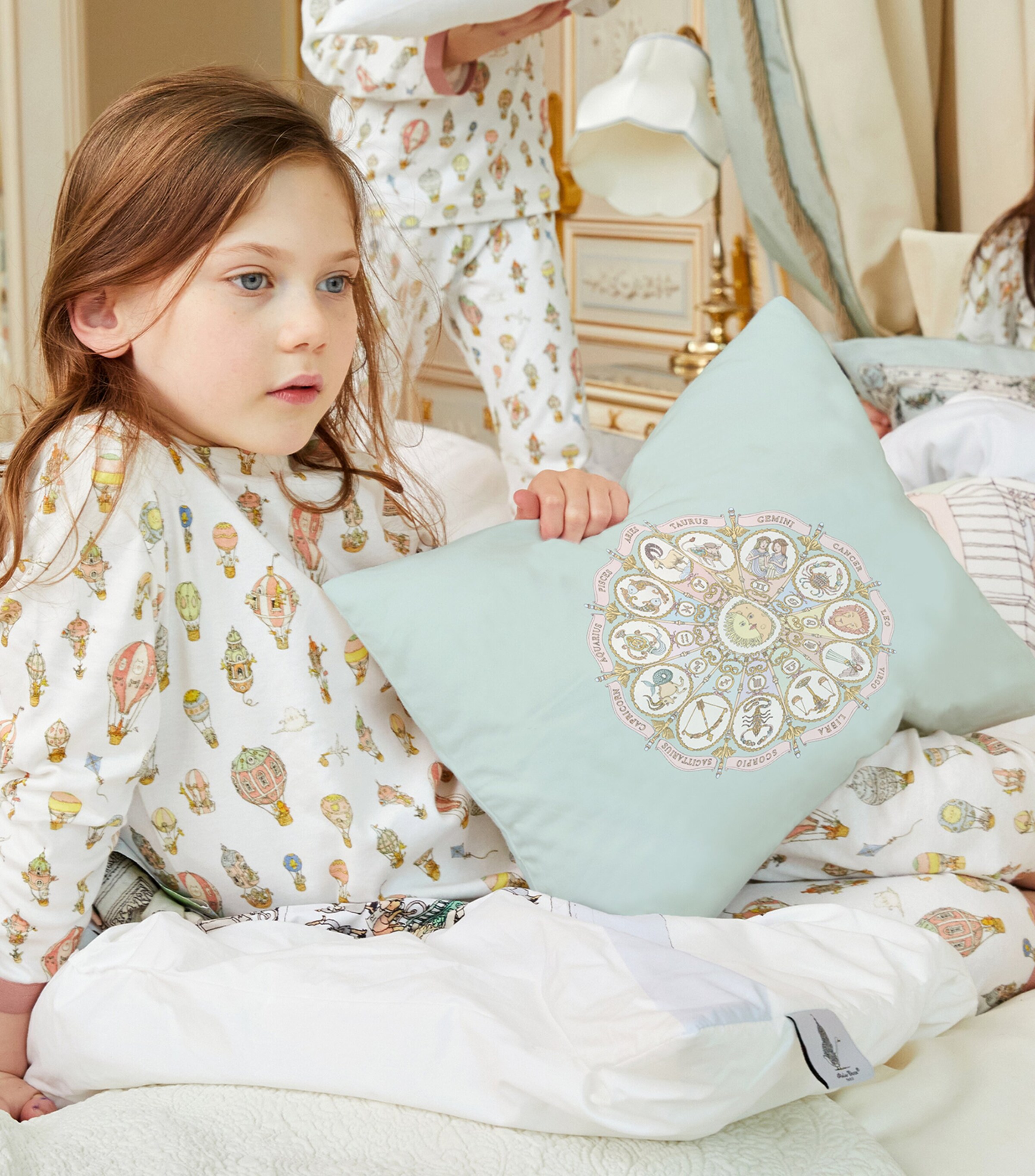 Atelier Choux Organic Cotton Zodiac Cushion Blue Image 4