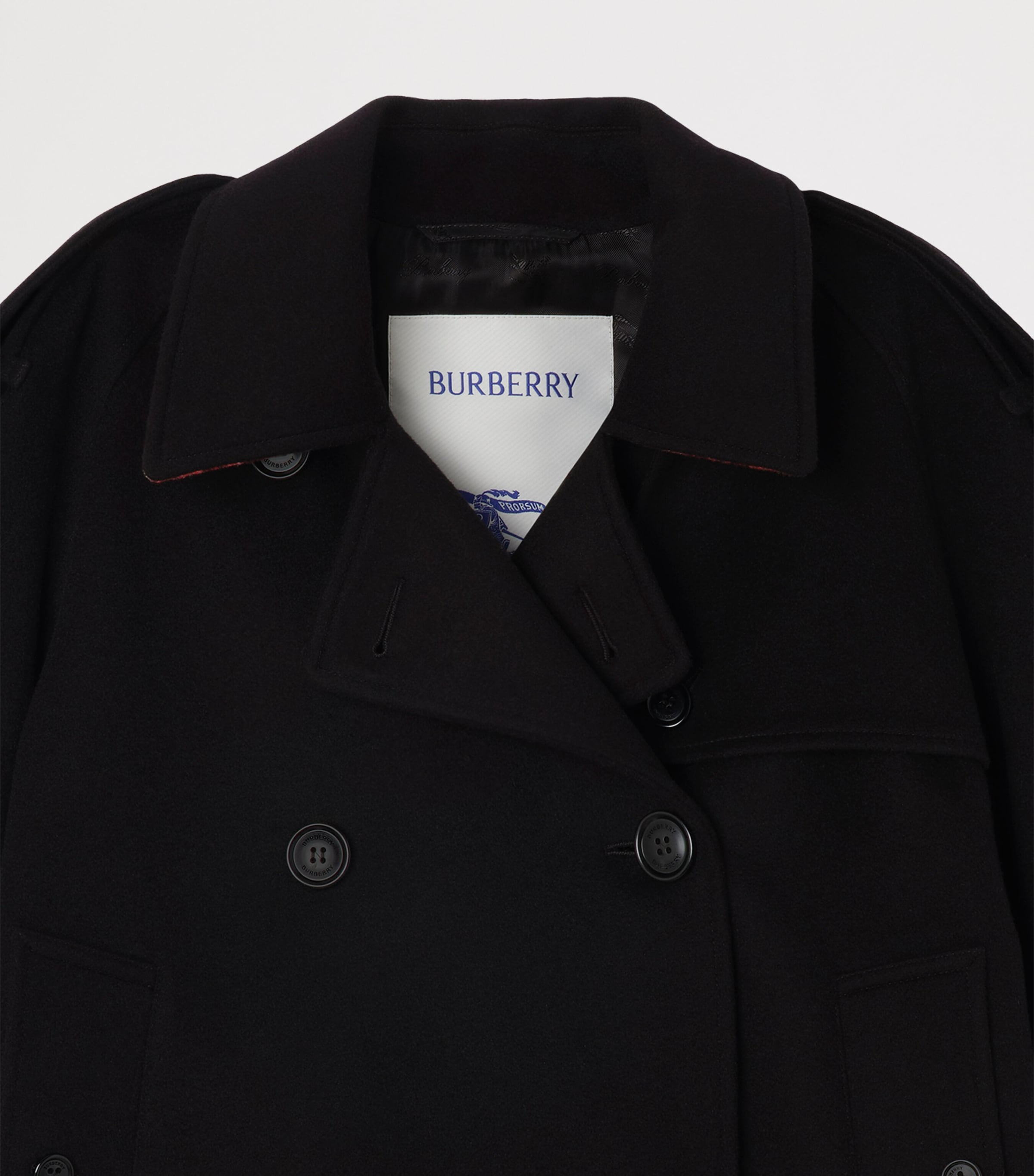 Burberry Womens Cashmere Mayfair Trench Jacket Black Image 2