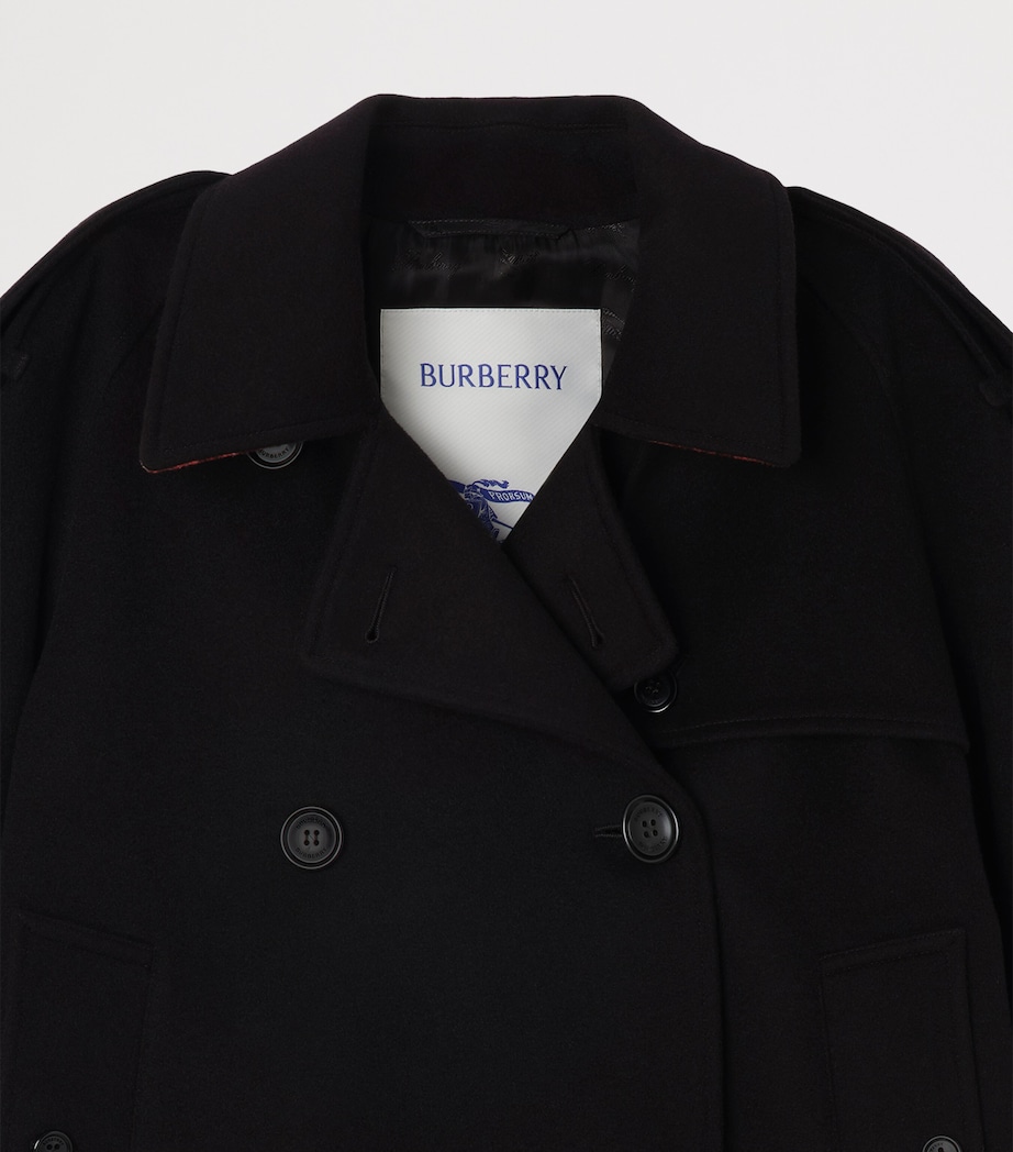 Burberry Womens Cashmere Mayfair Trench Jacket Black Image 2