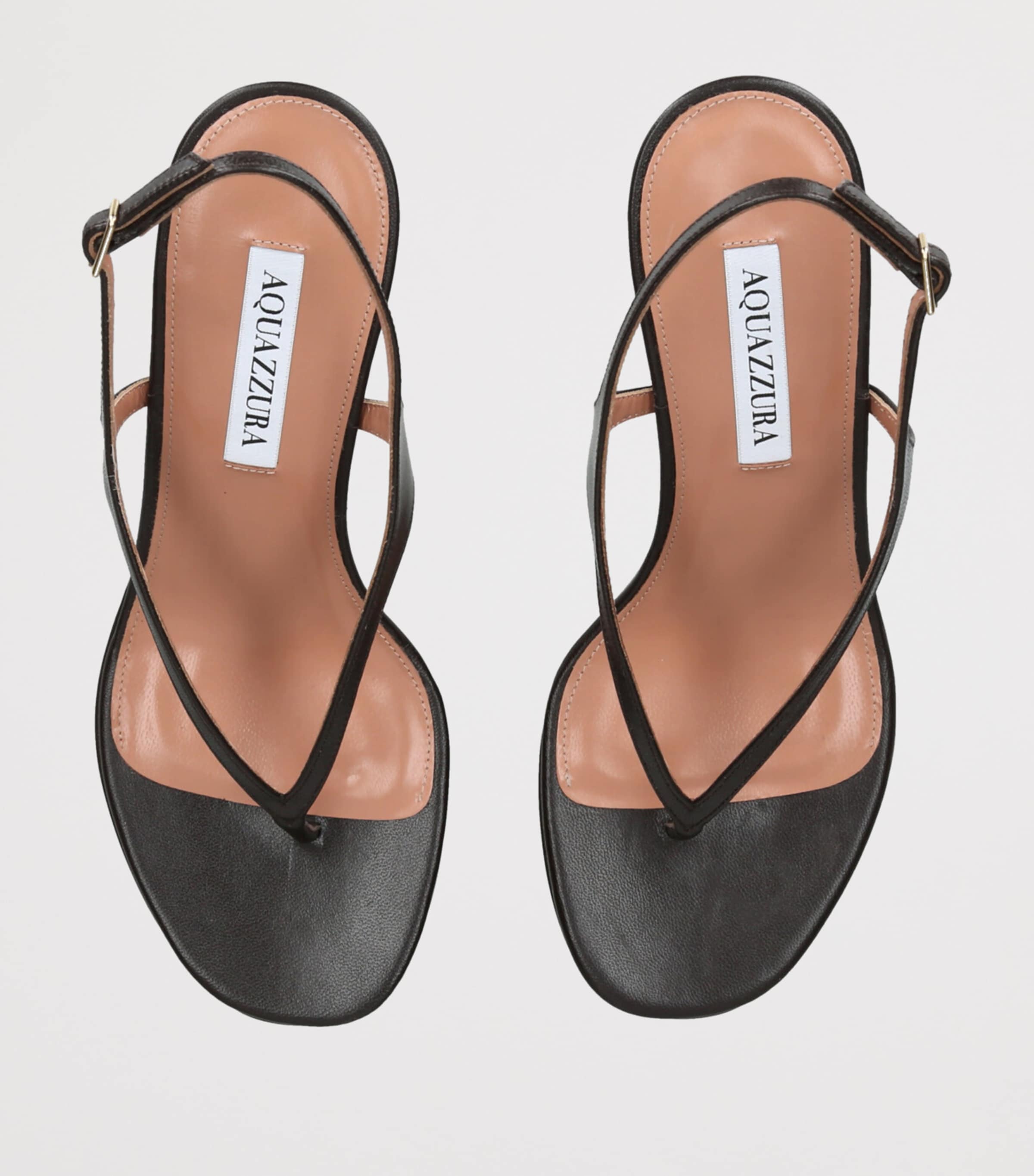 Aquazzura Leather Bikini Thong Sandals 75 Dark Brown Image 4