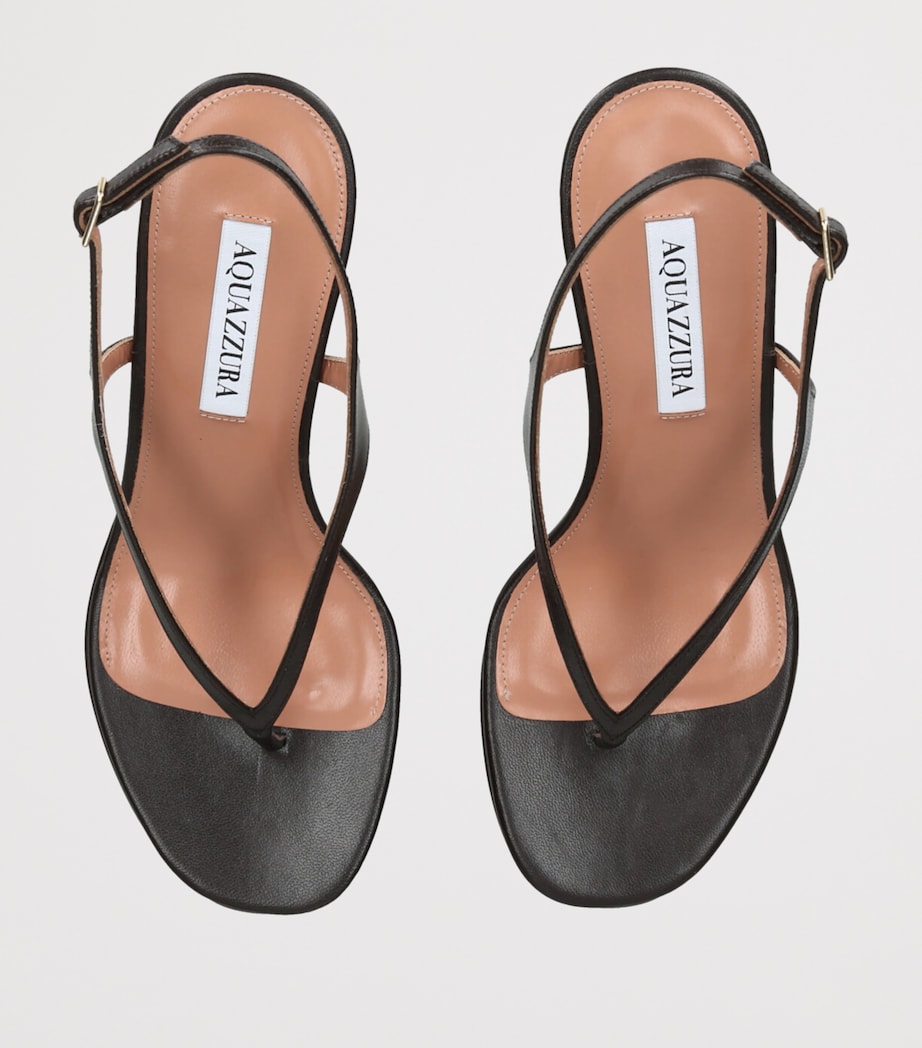 Aquazzura Leather Bikini Thong Sandals 75 Dark Brown Image 4