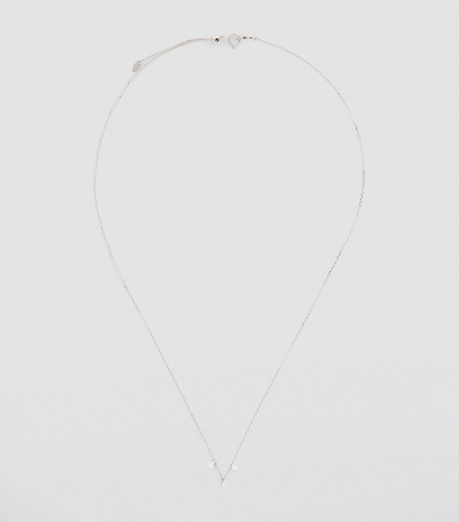 White Gold and Diamond 3-Stone Danaé Necklace WHITE GOLD Image 2