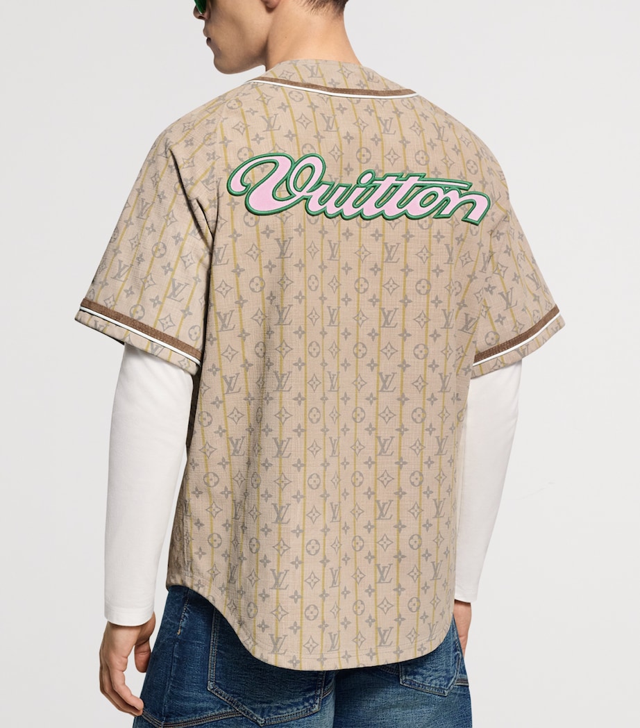 Leather Trompe-l'Oeil Baseball Shirt BEIGE Image 2