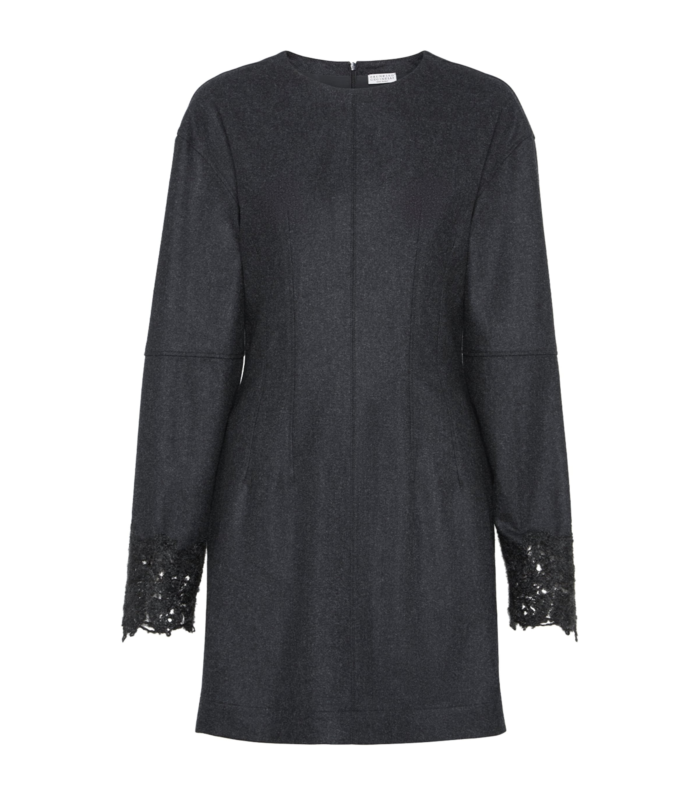 Lace-Detail Wool Mini Dress C006 Image 1