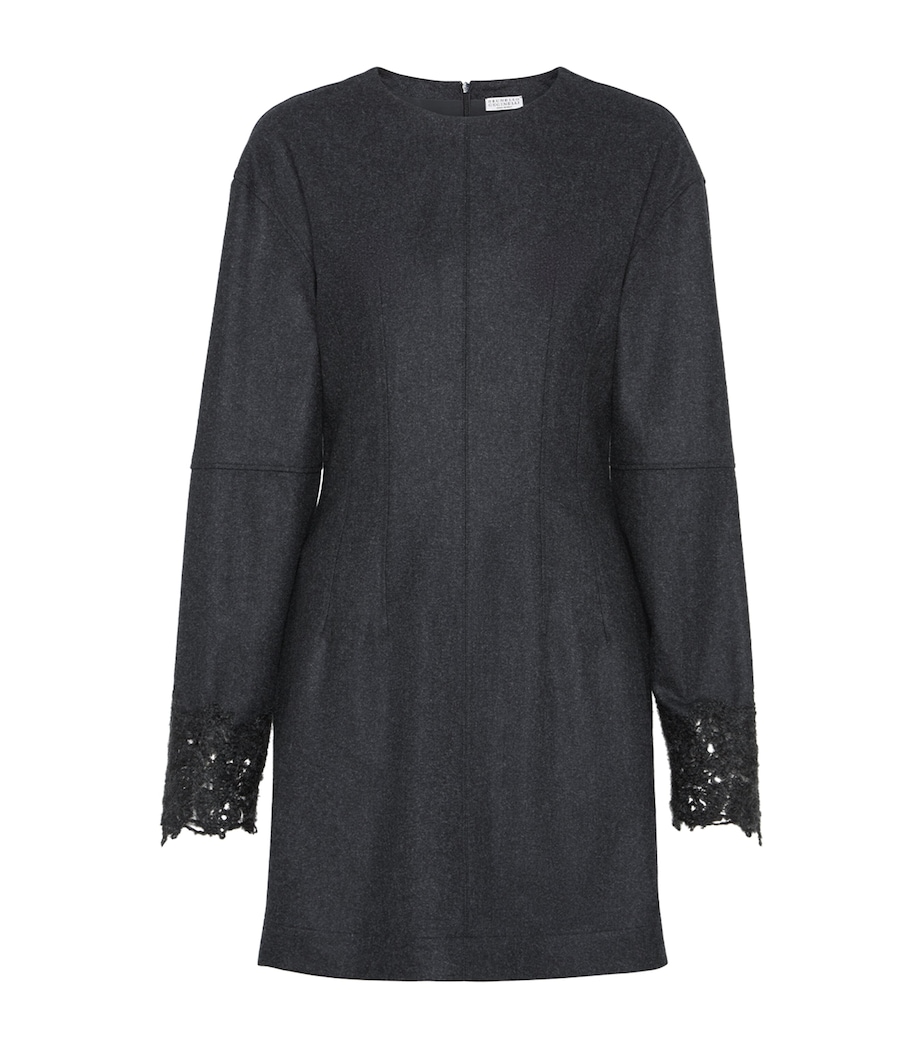 Lace-Detail Wool Mini Dress C006 Image 1