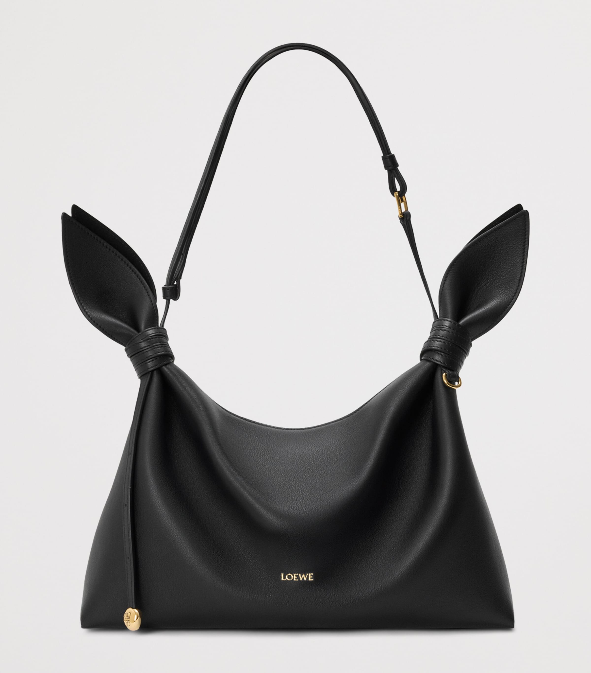 LOEWE Black Medium Leather Scarf Shoulder Bag | Harrods US