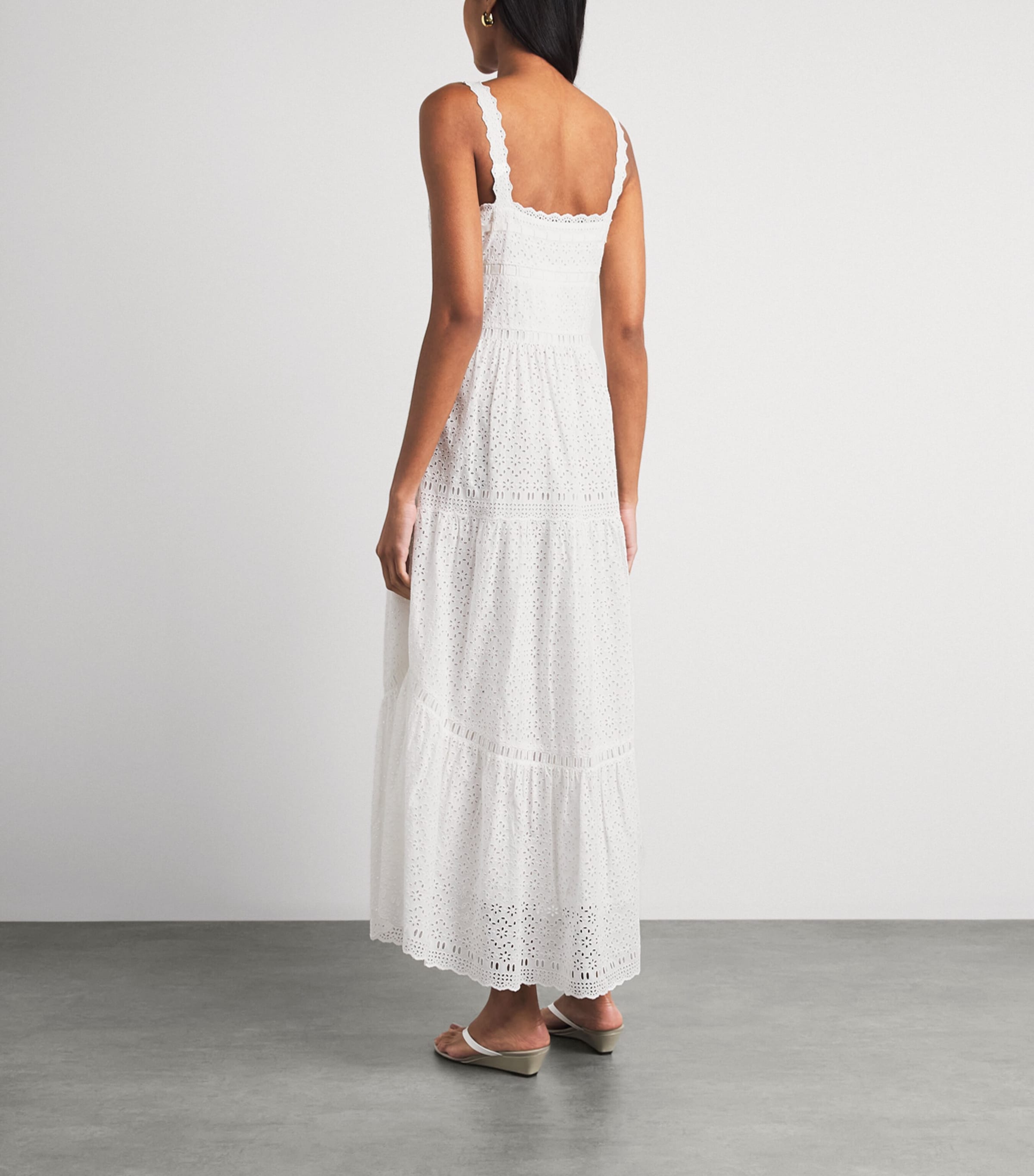 Ulla Johnson Womens Broderie Anglaise Constance Maxi Dress Pristine Image 4