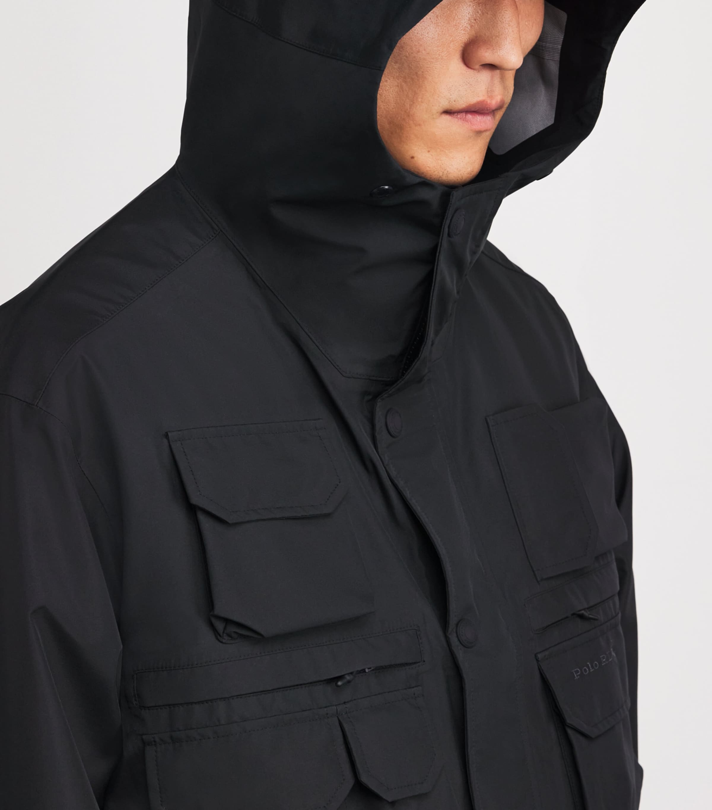 Polo Ralph Lauren Mens Water-Repellent Hooded Jacket Black Image 6