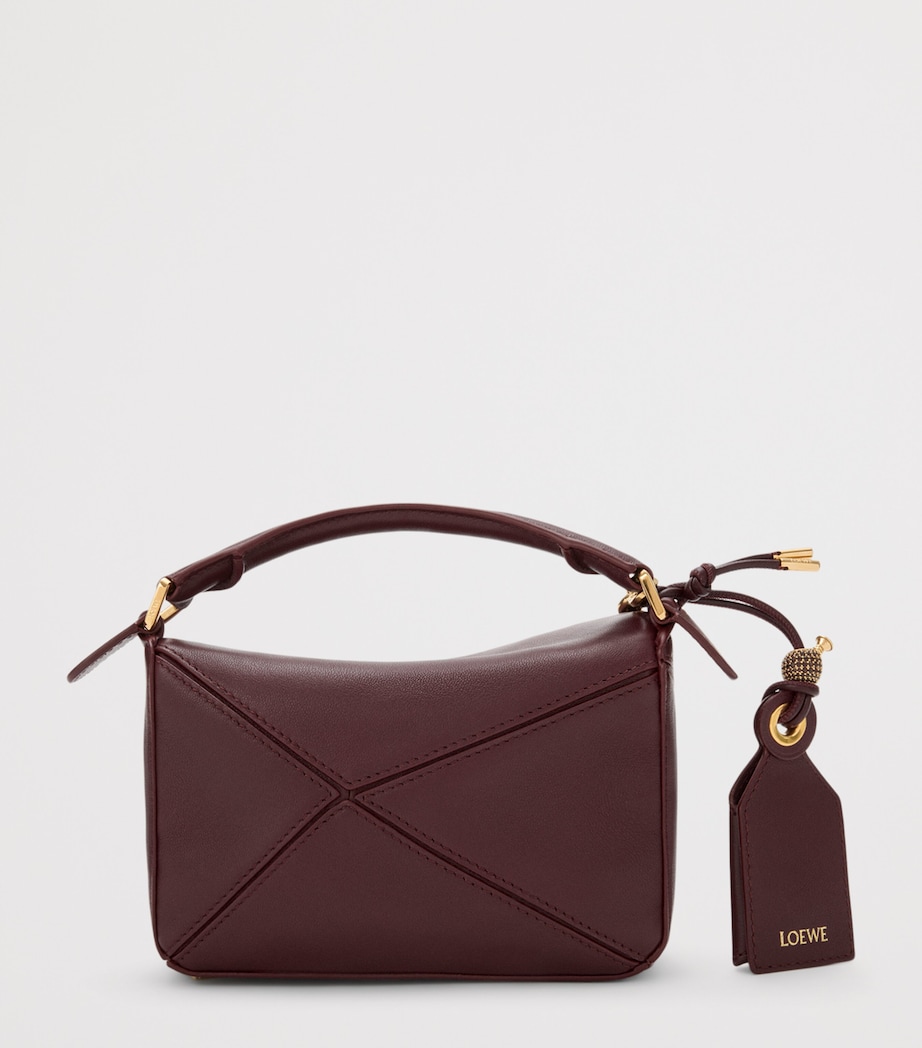 Mini Leather Puzzle Top-Handle Bag DARK BURGUNDY Image 5