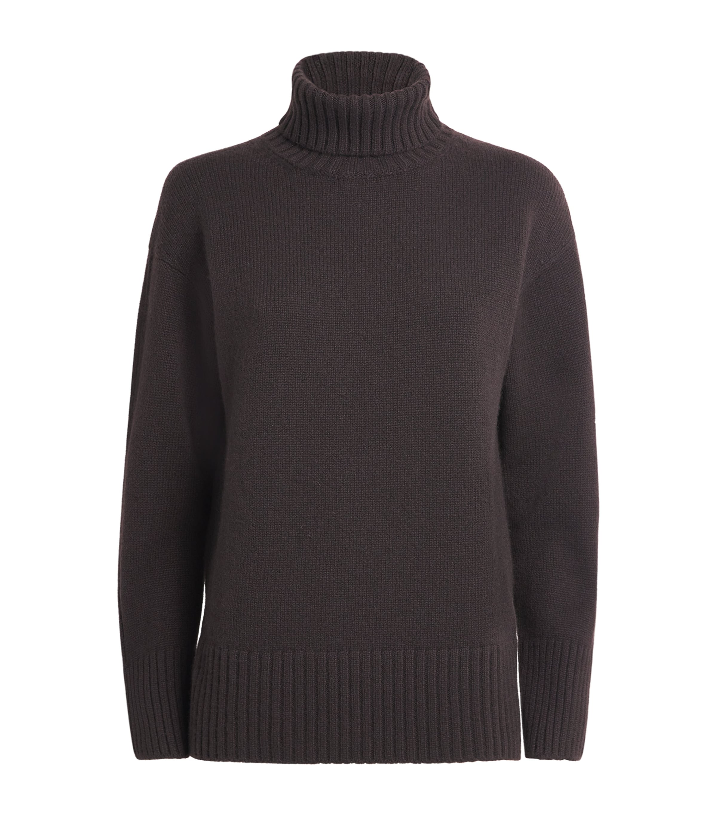 Cashmere Rollneck Sweater DARK BROWN Image 1