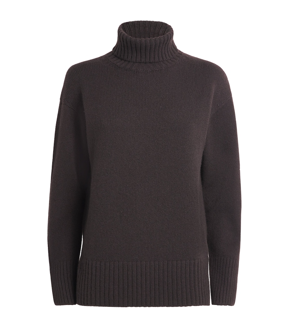 Cashmere Rollneck Sweater DARK BROWN Image 1
