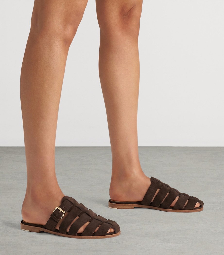 Malone Souliers Suede Theresa Mules Tobacco Image 2