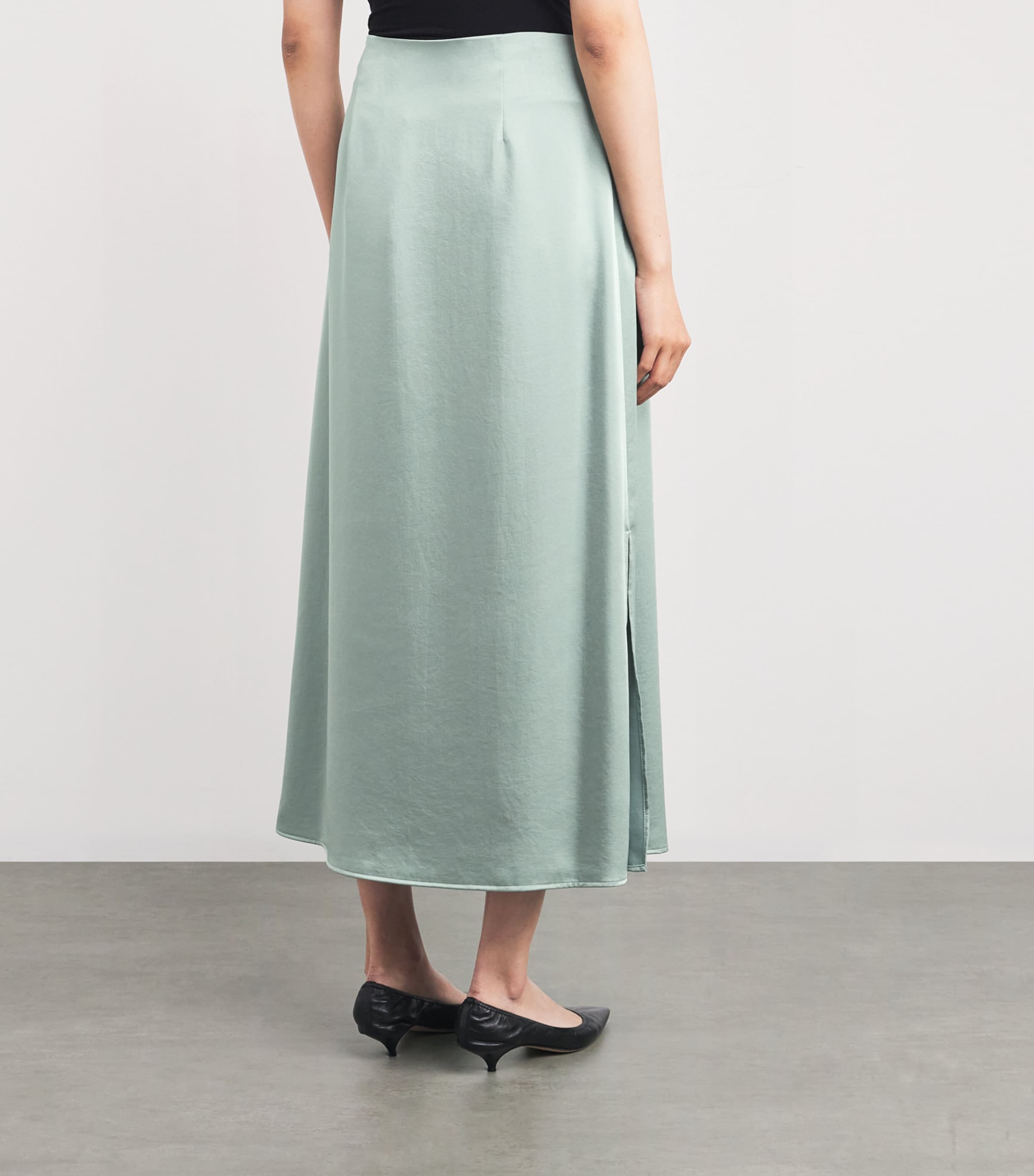 Satin Midi Skirt JADE Image 4
