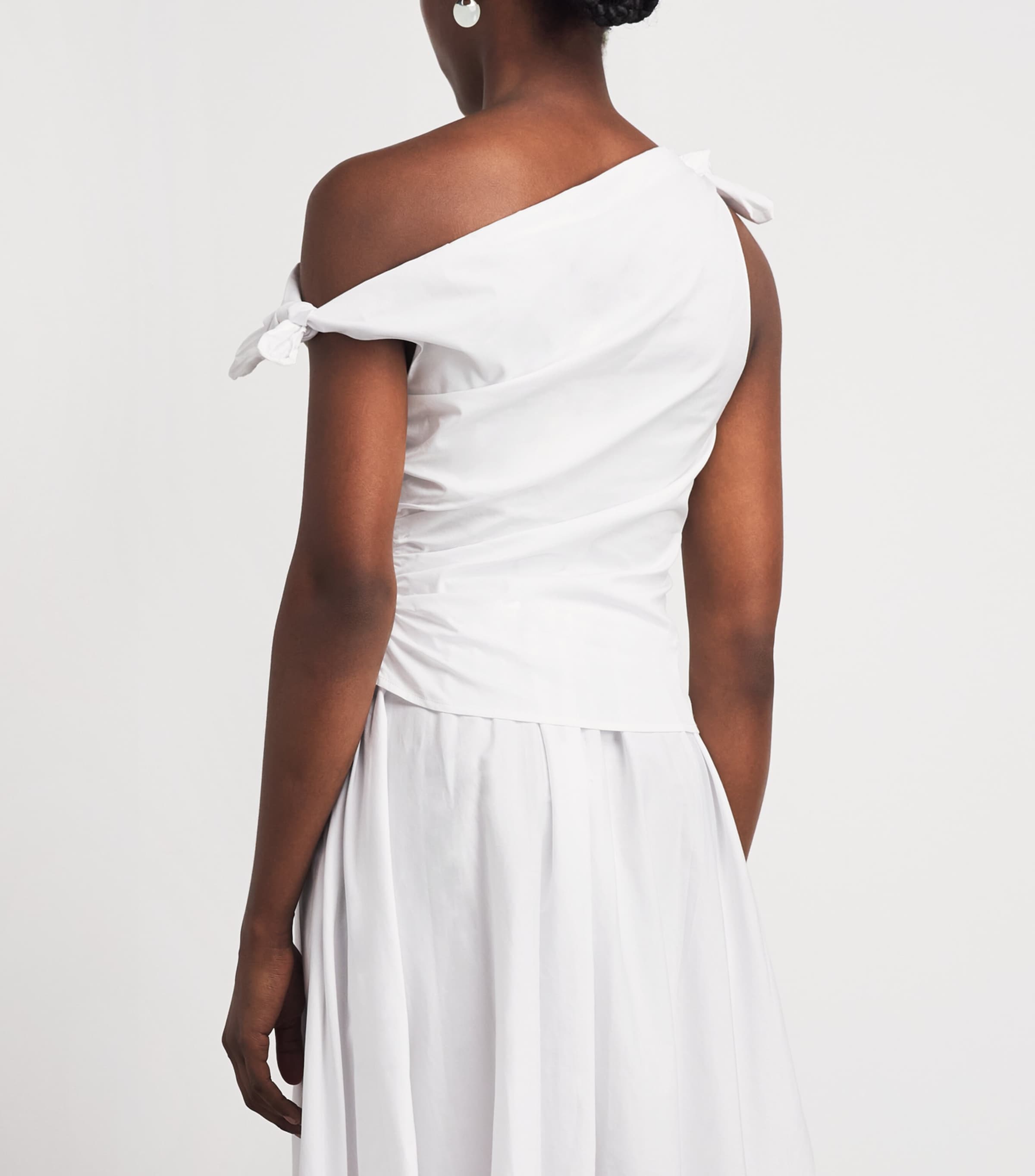 STAUD Womens Bellaria Asymmetric Top Wht White Image 5