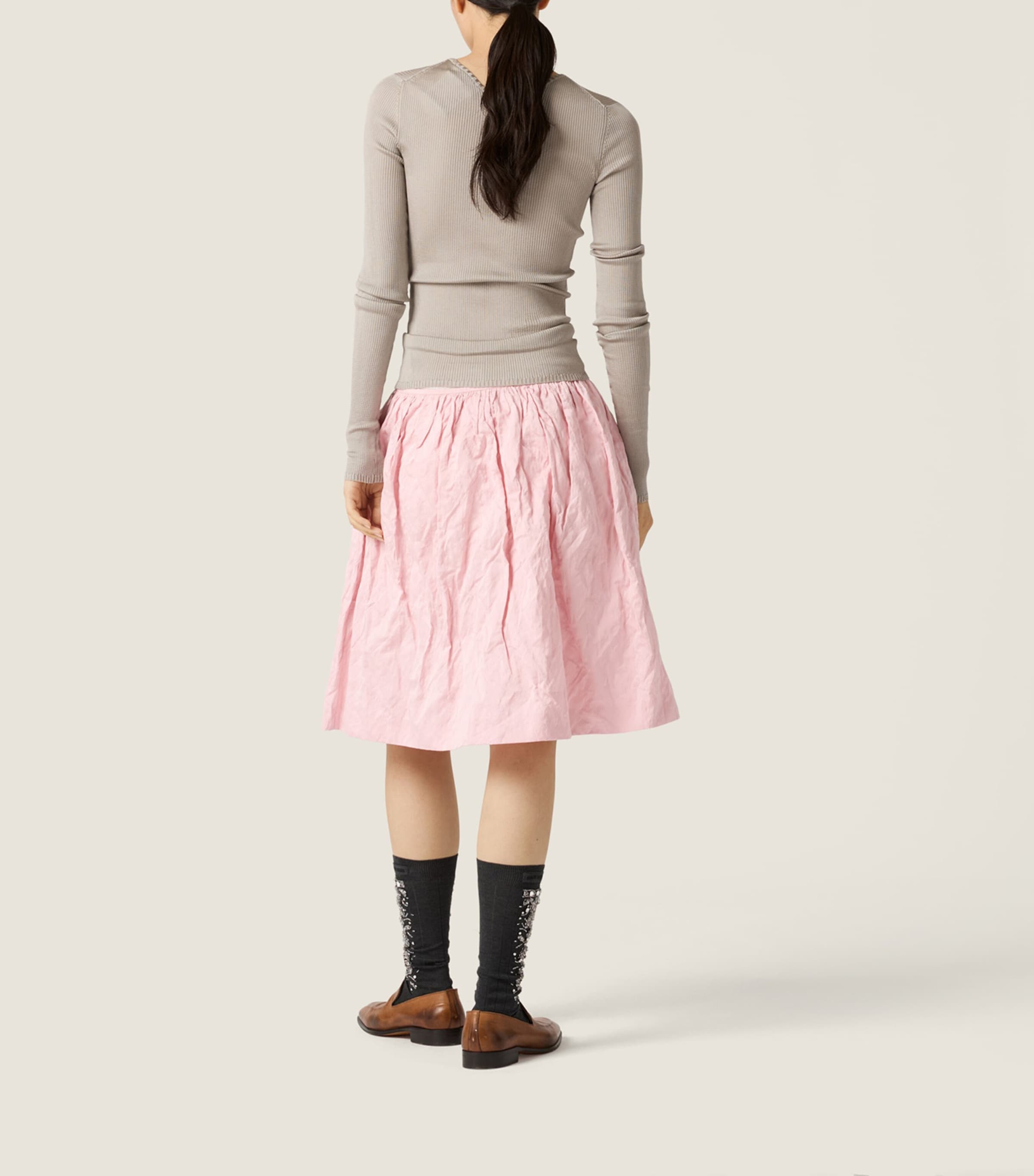 Miu Miu Womens Silk Rib-Knit Sweater Image 3