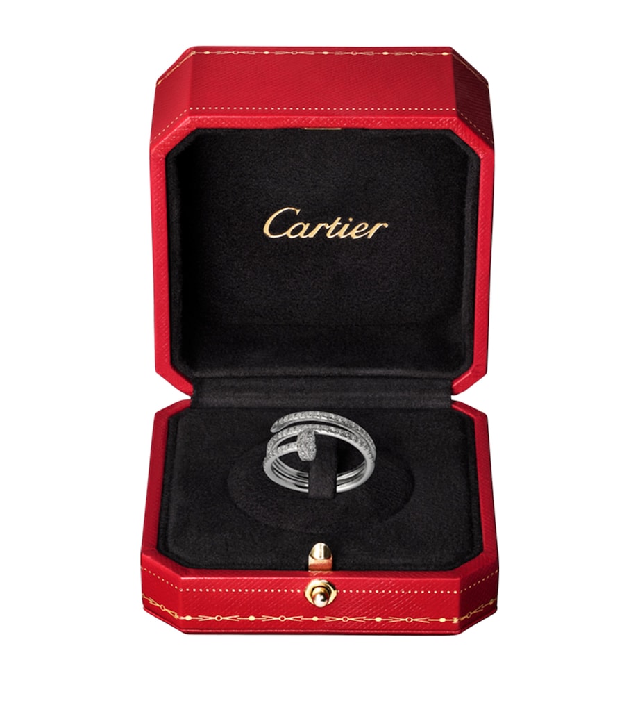 White Gold and Pavé Diamond Double Juste Un Clou Ring NO COLOUR Image 2