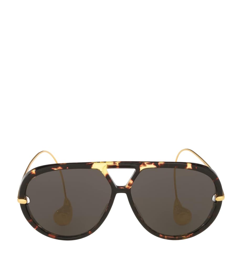 Bottega Veneta Tortoiseshell Aviator Sunglasses Image 1
