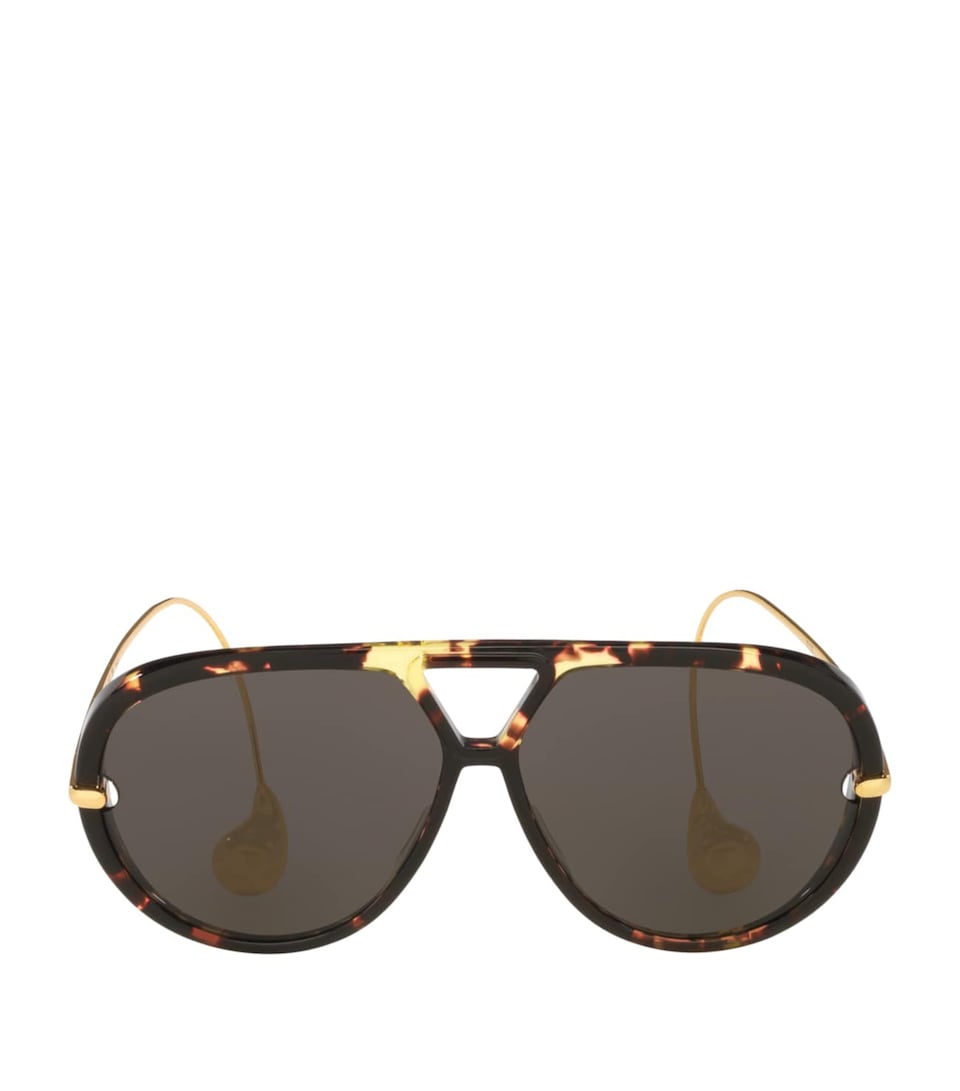 Bottega Veneta Tortoiseshell Aviator Sunglasses