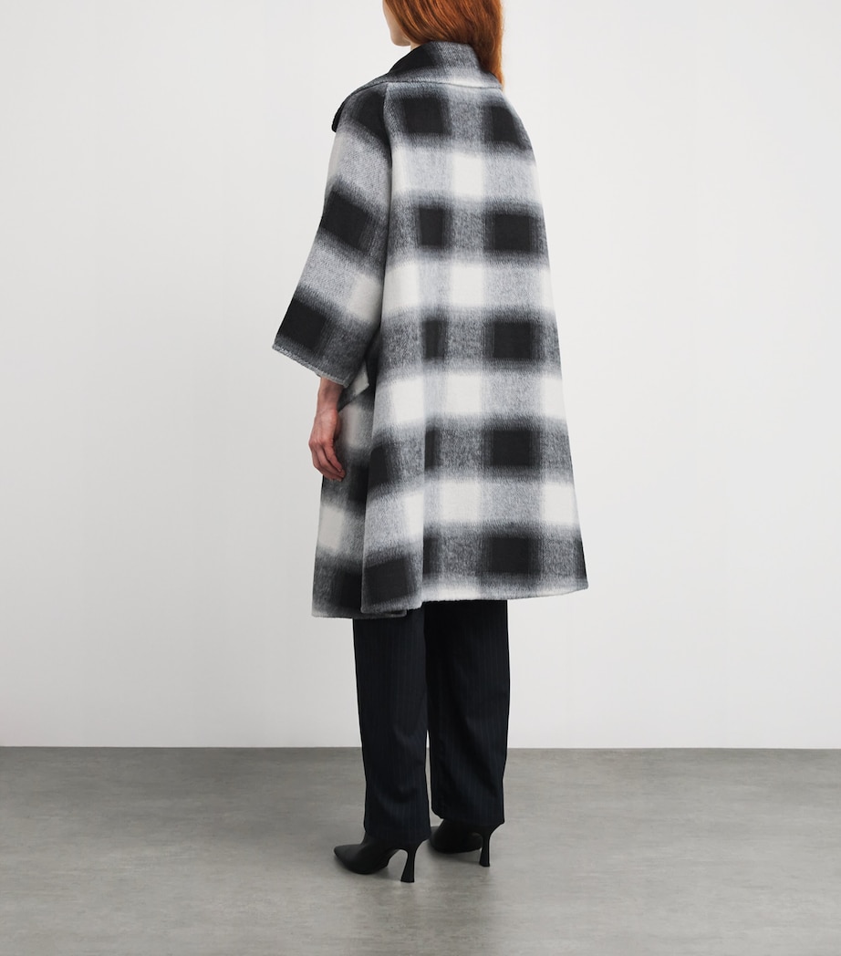 Wolk Morais Womens Cashmere Le Swing Coat Black/white Plaid Image 4