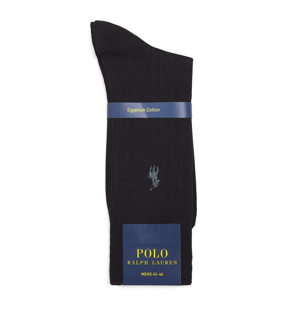 Polo Ralph Lauren Mens Egyptian Cotton-Blend Polo Pony Socks Black Image 1