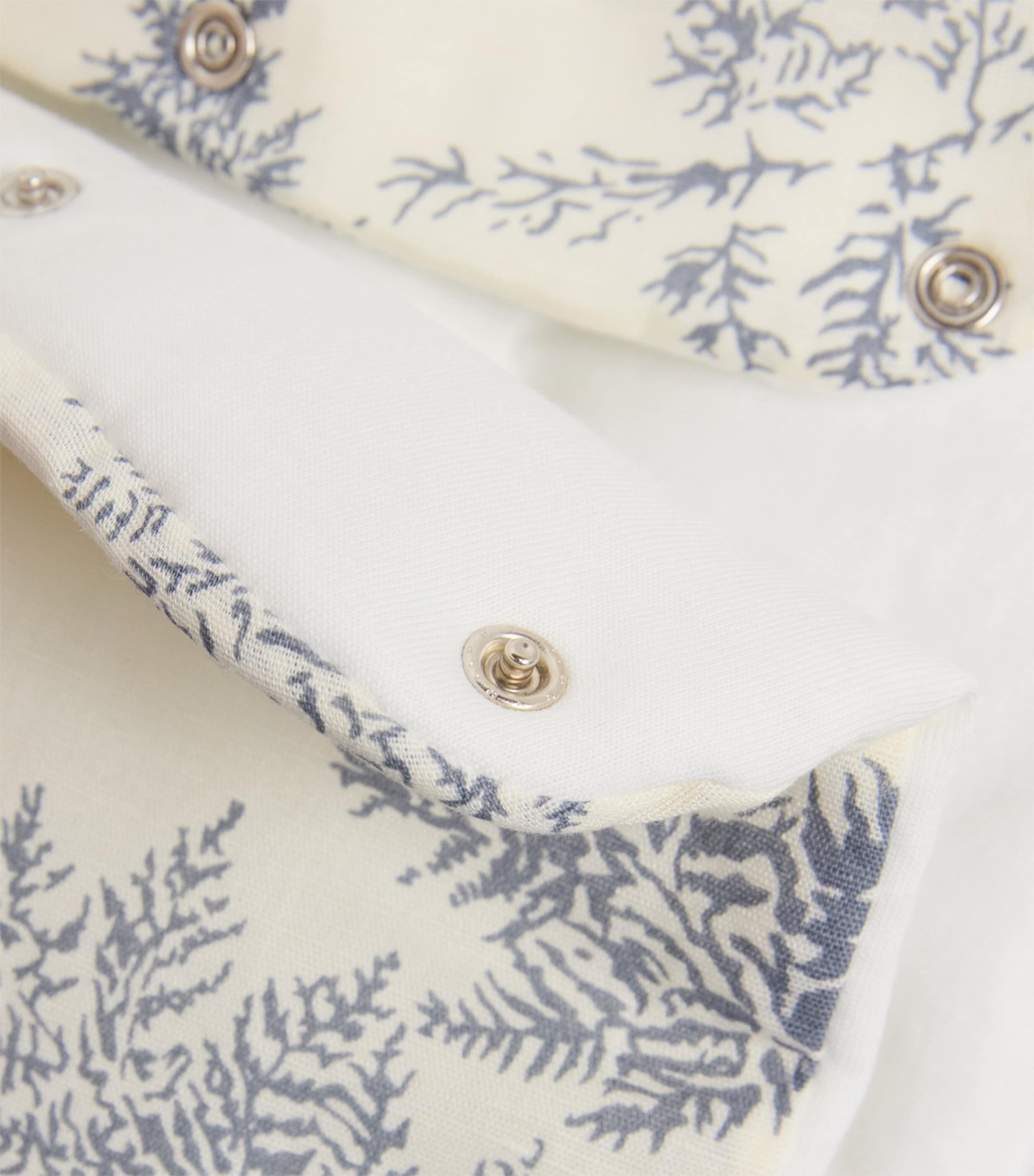 Linen-Cotton Embroidered Pram Suit 50BLEU CHAMBRAY Image 3