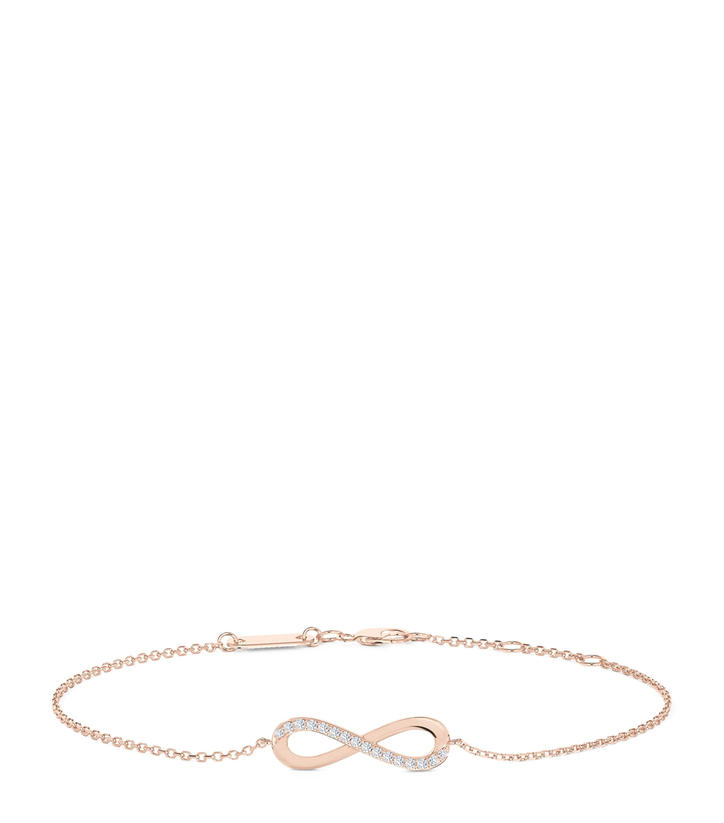 De Beers Rose Gold And Diamond Infinity Bracelet