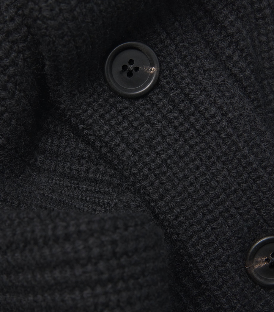 Cashmere Shawl-Collar Cardigan BLACK Image 5