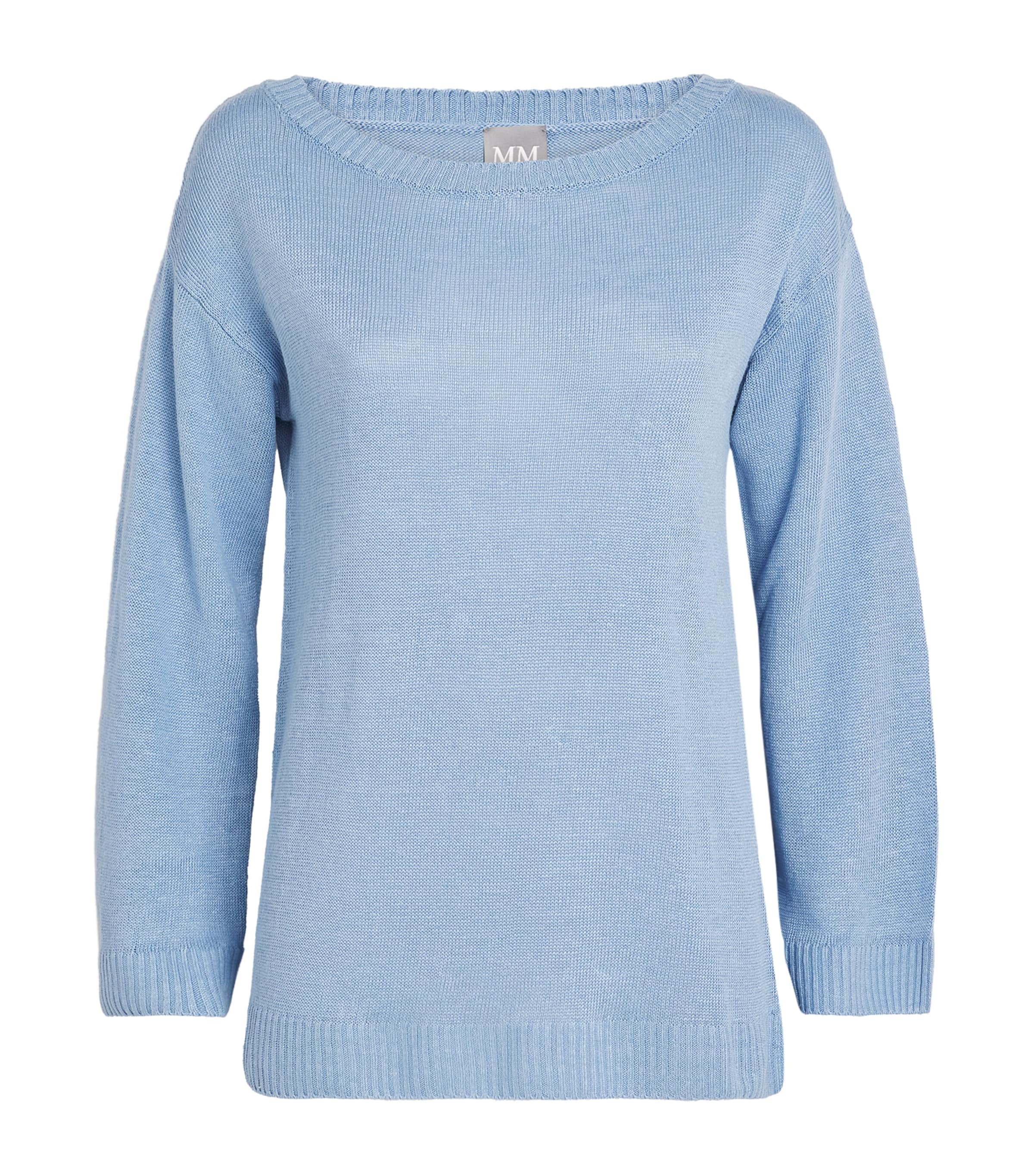 Mm Max Mara Linen Boat-neck Sweater