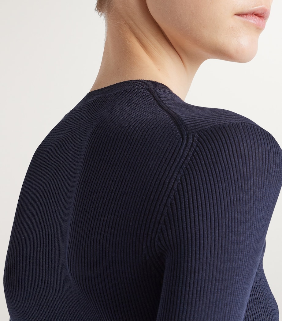 Silk Cropped Logo Sweater F0008 Image 3