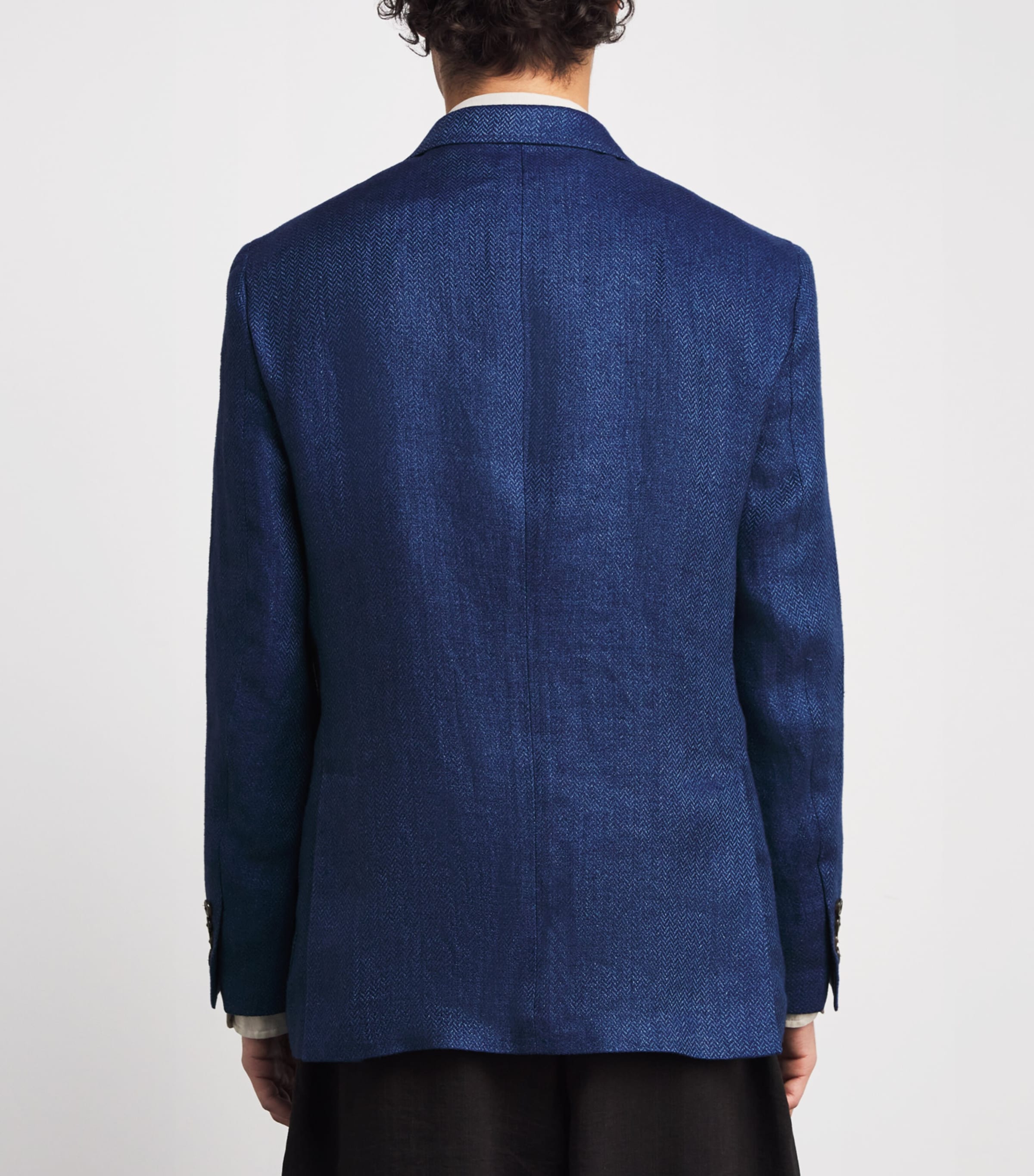 Linen Herringbone Blazer BRIGHT NAVY Image 4