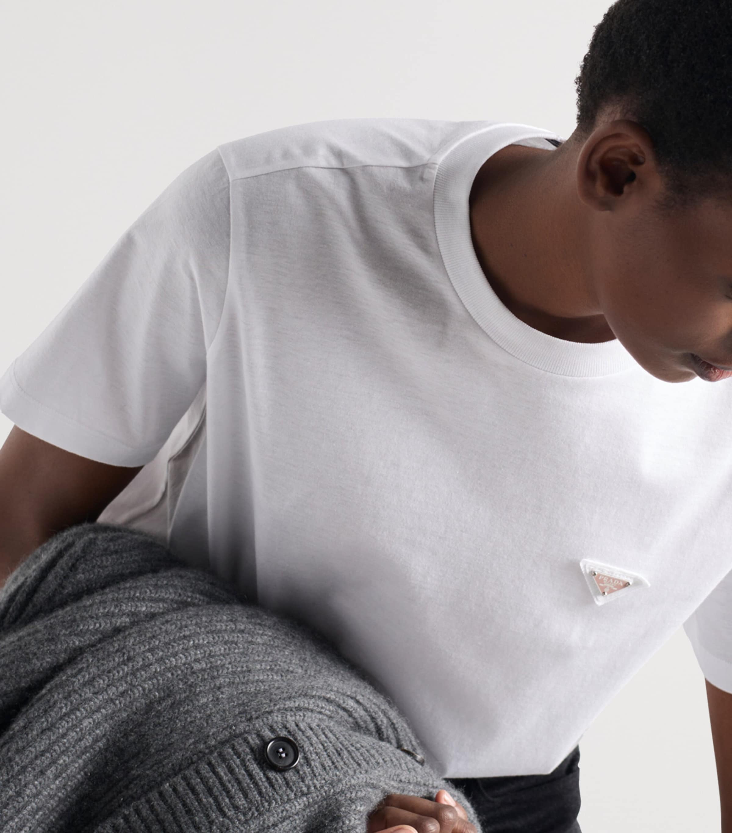 Cotton Jersey Triangle T-Shirt F0009 Image 3